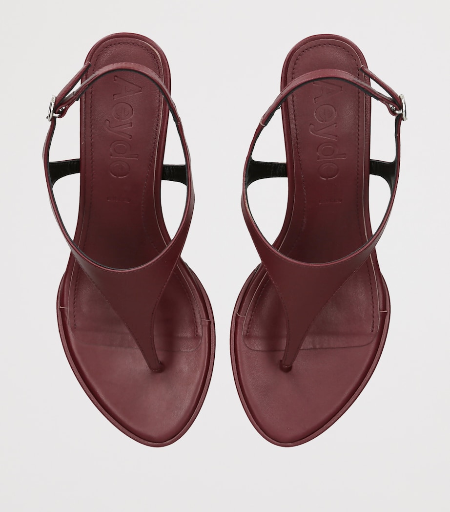 aeyde Leather Roose Wedge Sandals 55 Wine Image 3