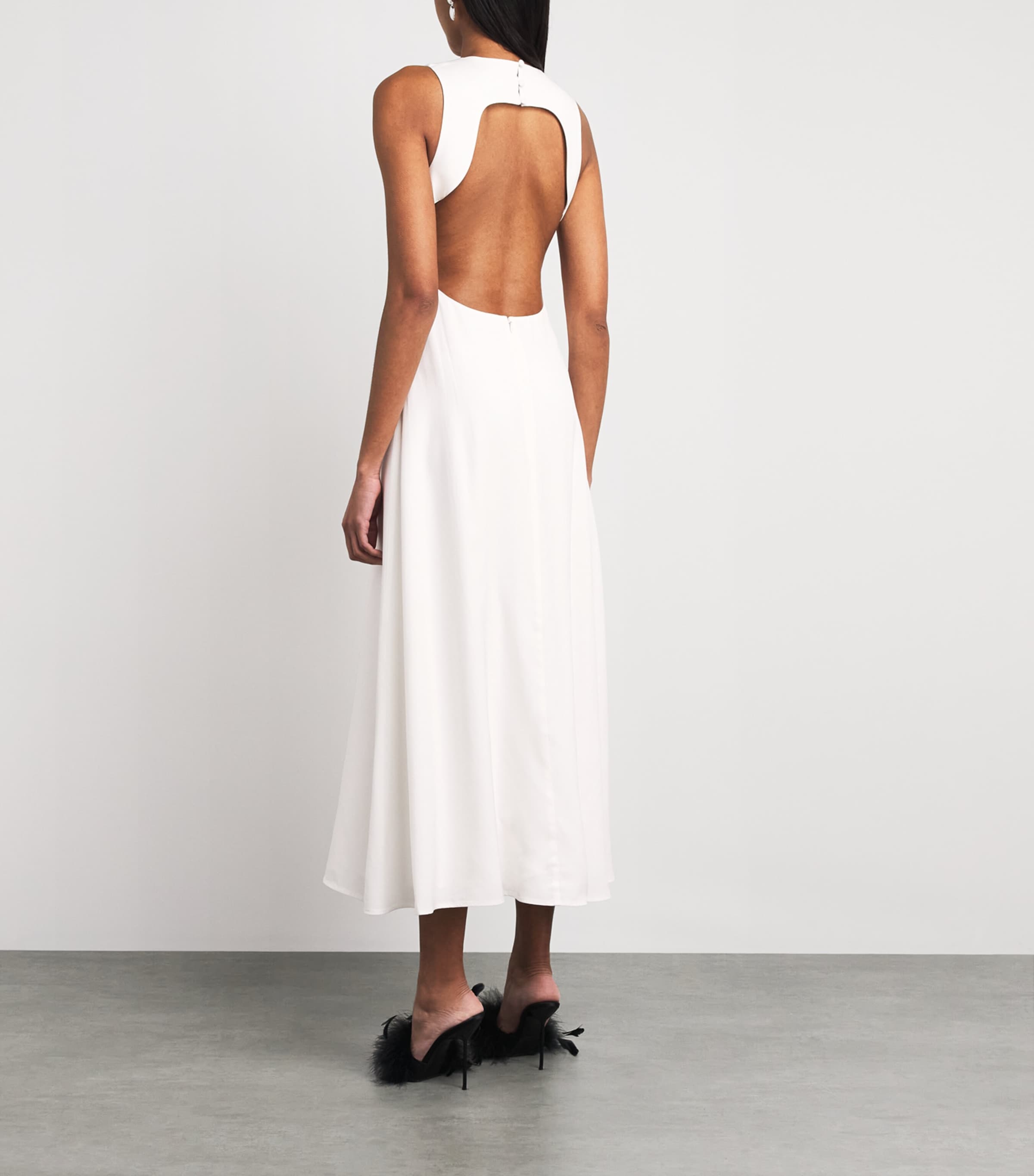 Maje Womens Backless Midi Dress White Image 4