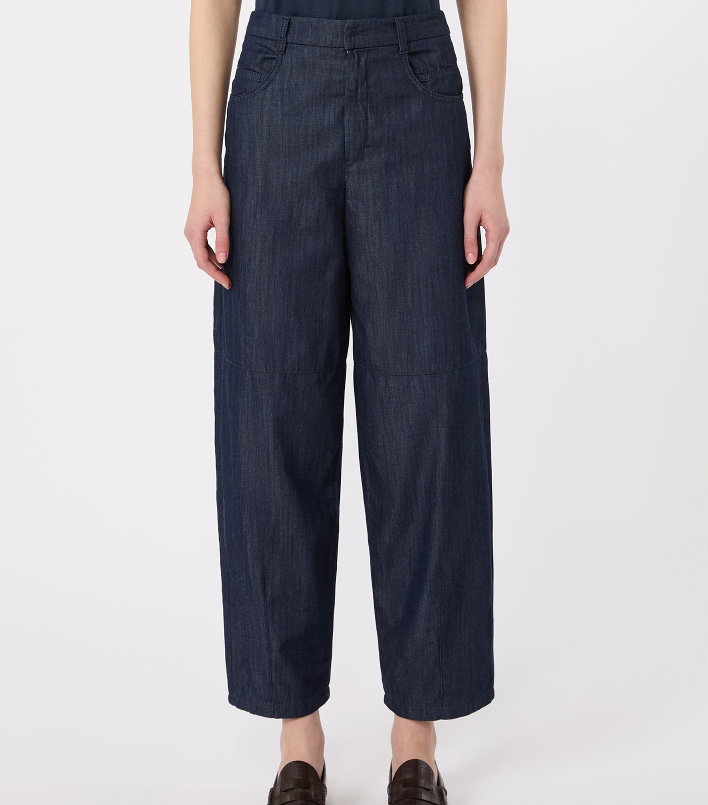 Max Mara Womens Cropped Barrel Jeans Midnightblue Image 3