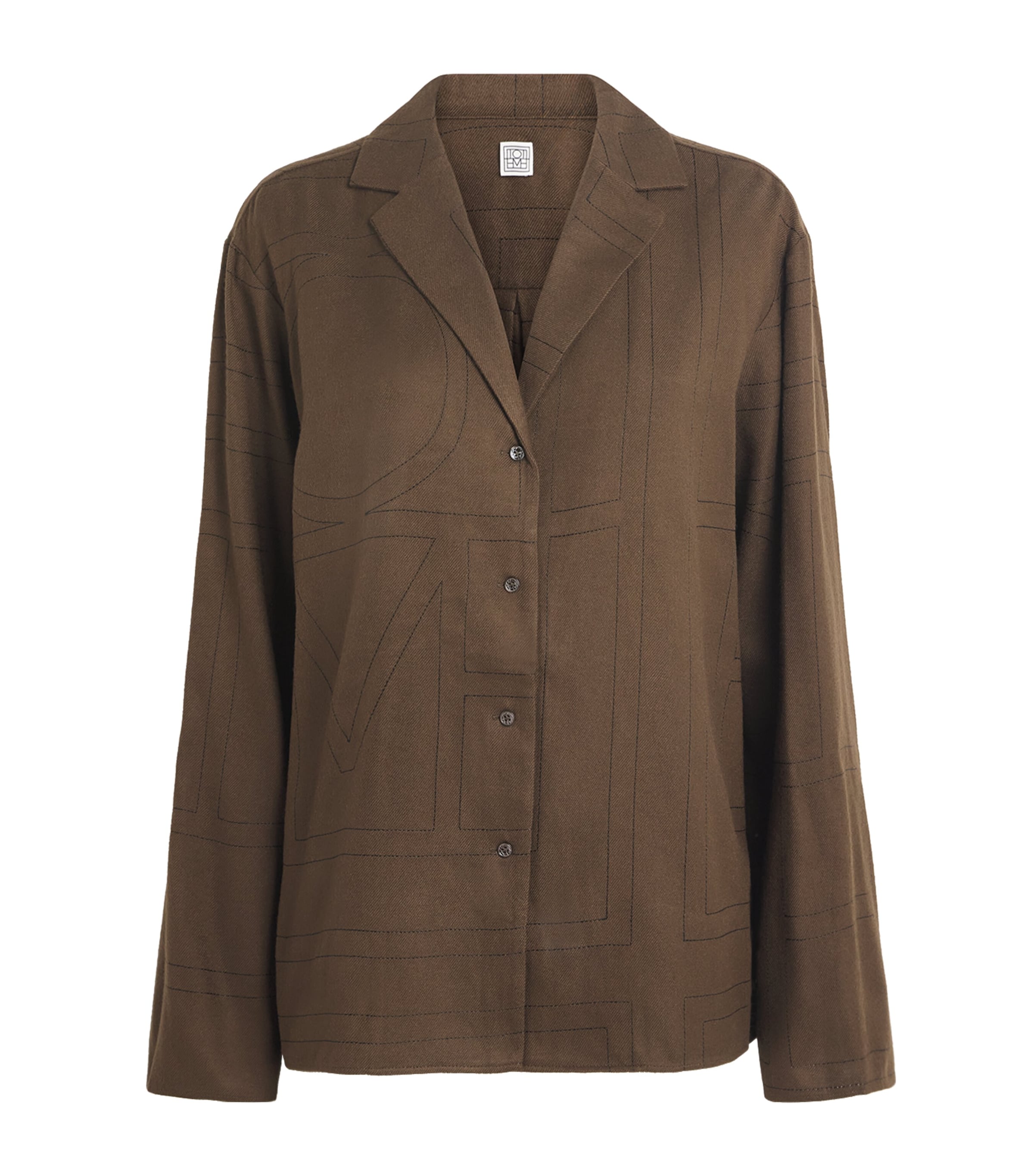 Modal Flannel Monogram Shirt 034 DARK BROWN Image 1