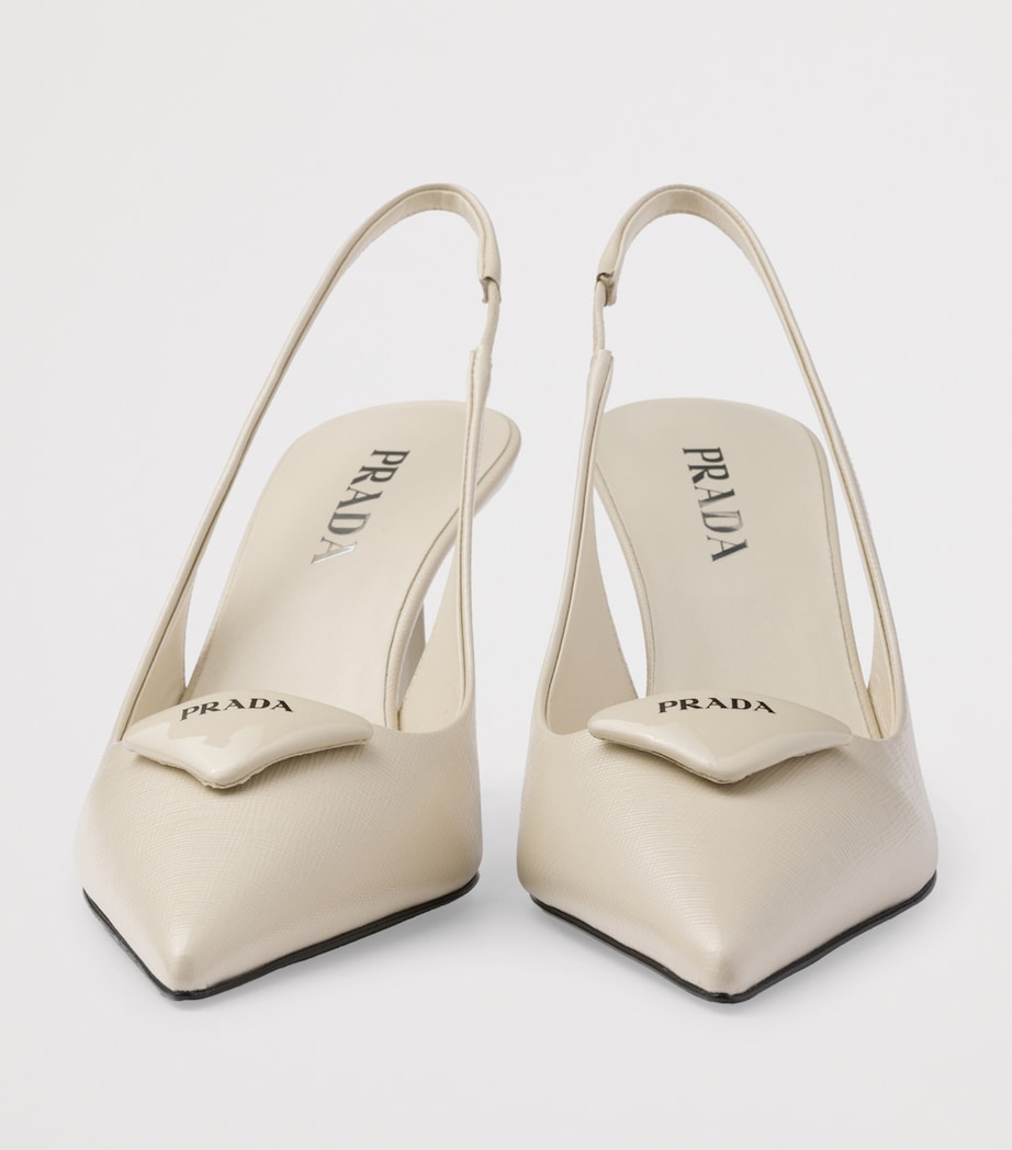 Saffiano Leather Slingback Pumps 55 F0304 Image 5