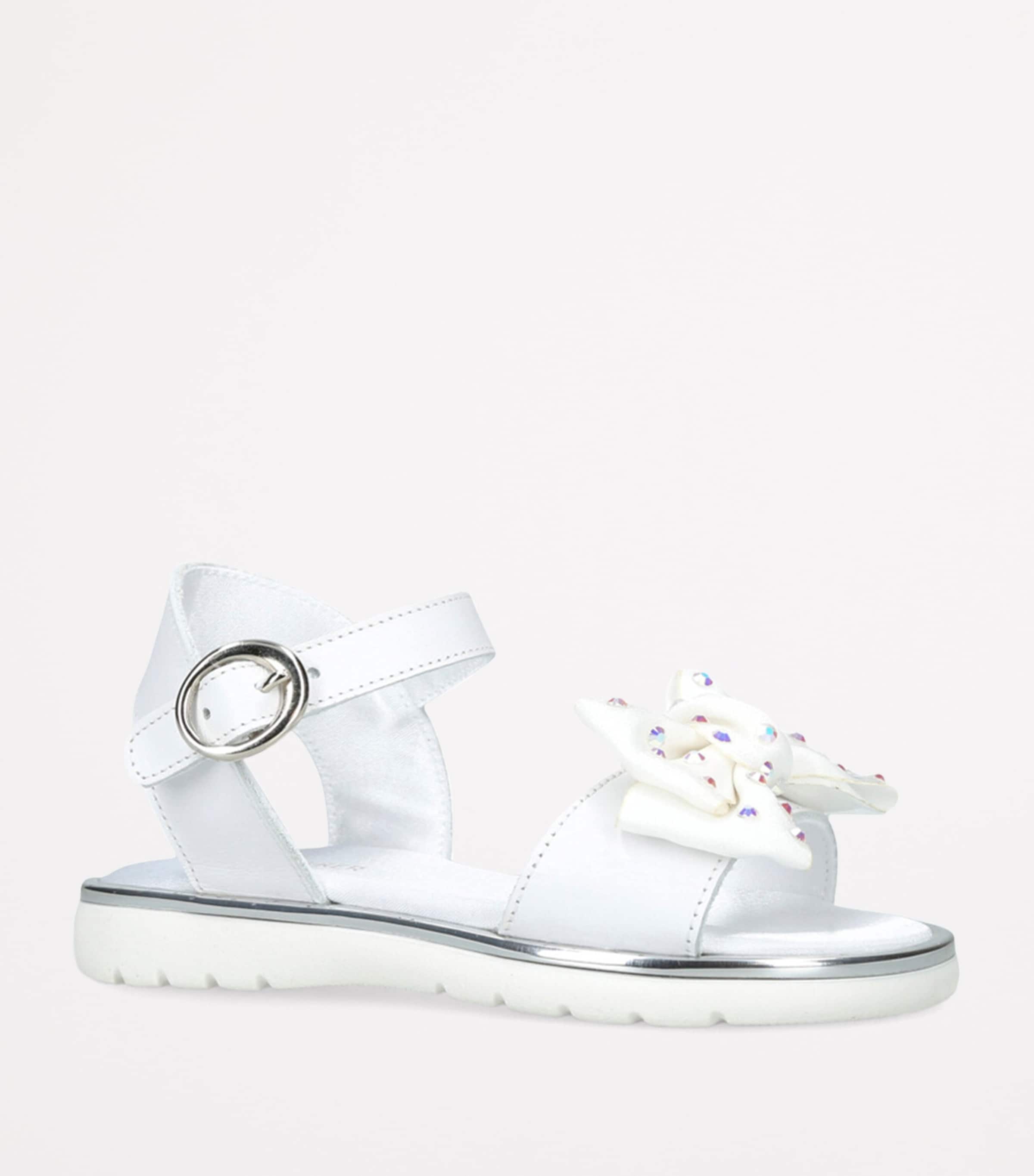 BabyWalker Leather Bow Sandals White Image 3