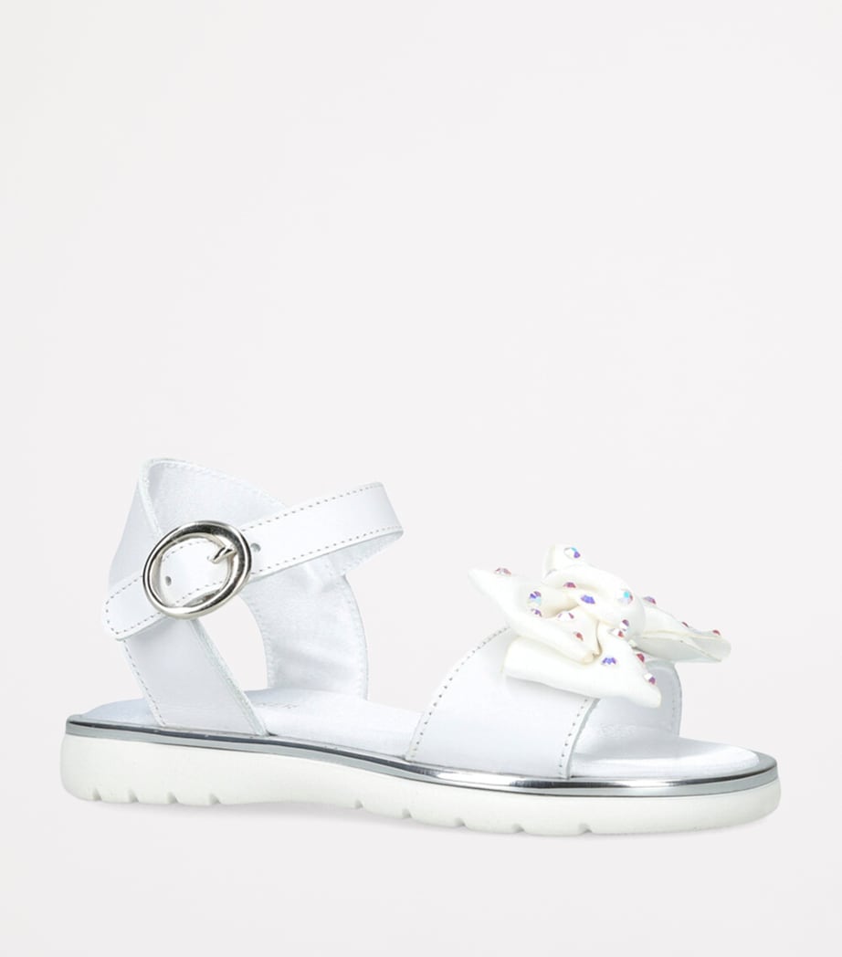 BabyWalker Leather Bow Sandals White Image 3