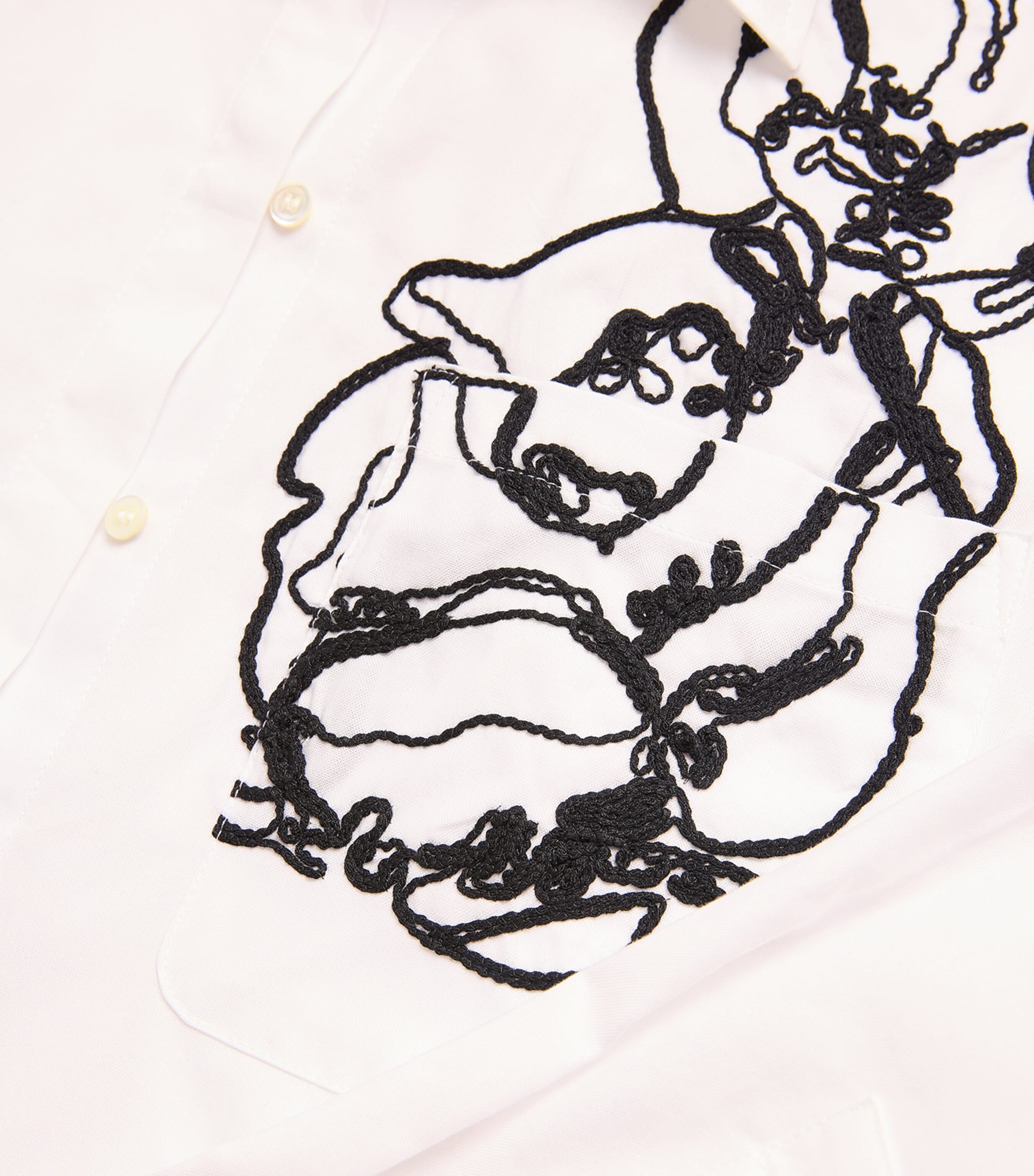 Embroidered Button-Down Shirt OPTICAL WHITE Image 5