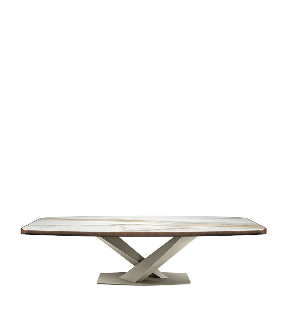 Steel and Ceramic Stratos Keramik Premium Dining Table GOLDEN CALACATTA Image 1