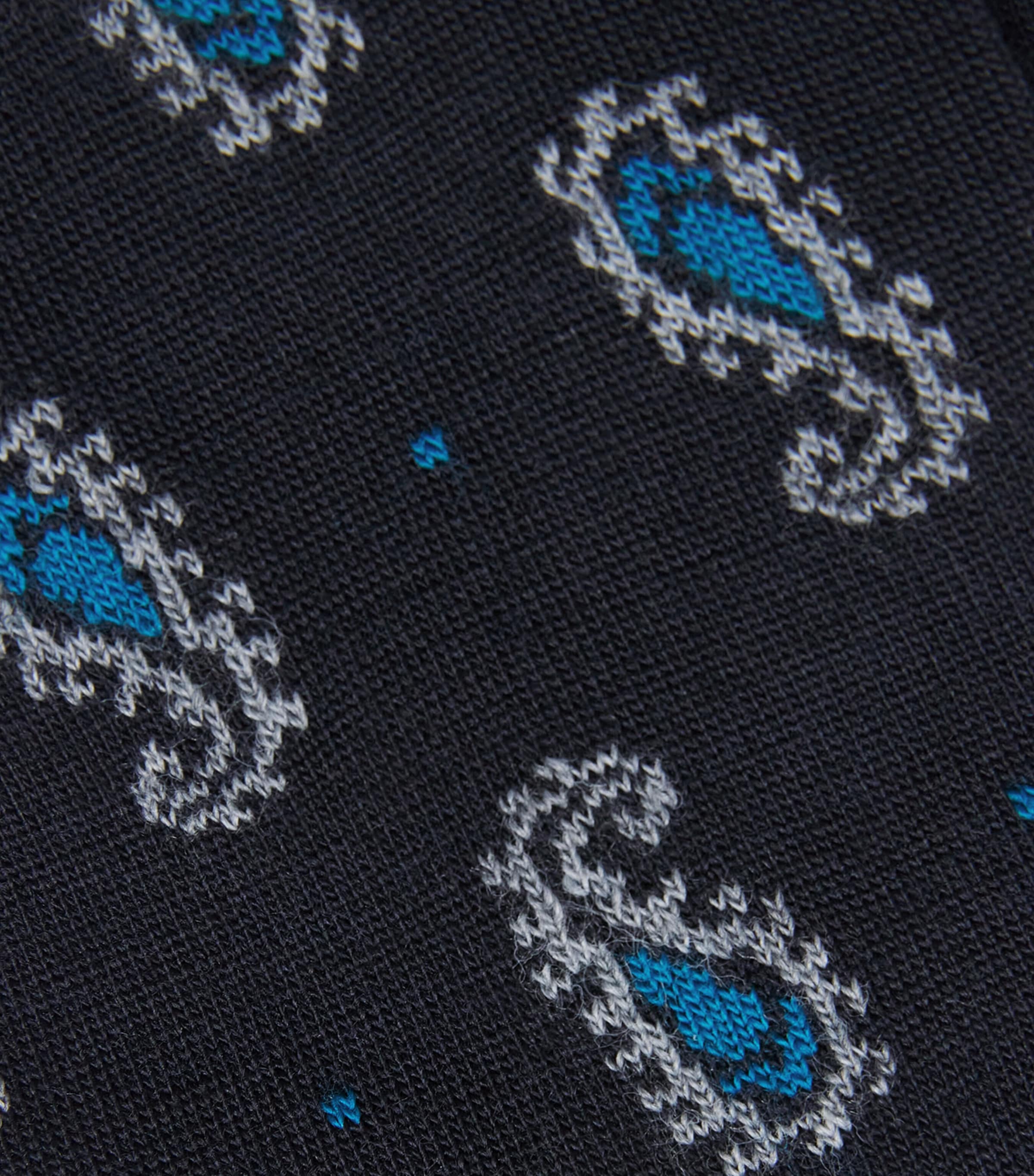 Corgi Mens Wool-Blend Paisley Socks Navy/blue Image 2