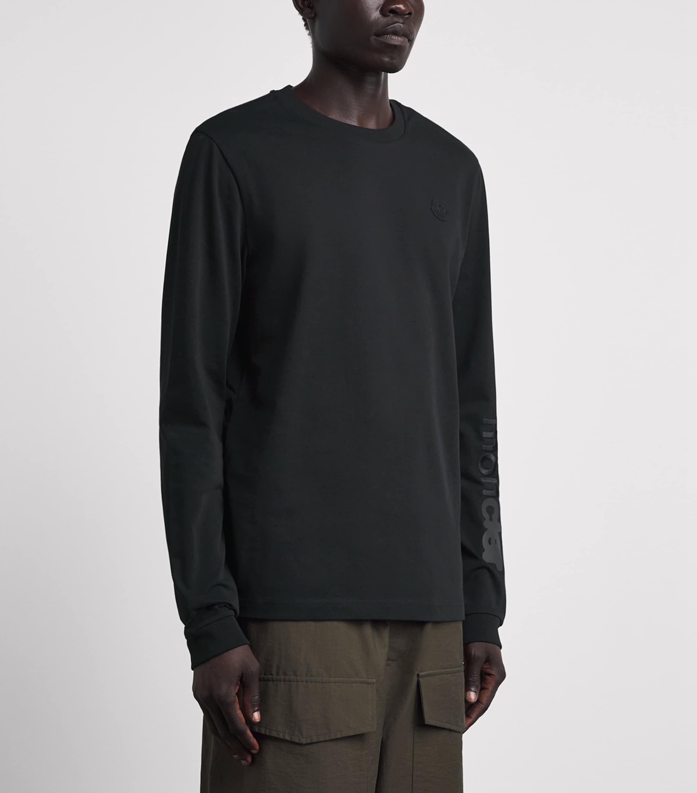 Moncler Mens Cotton Logo Long-Sleeve T-Shirt Image 4