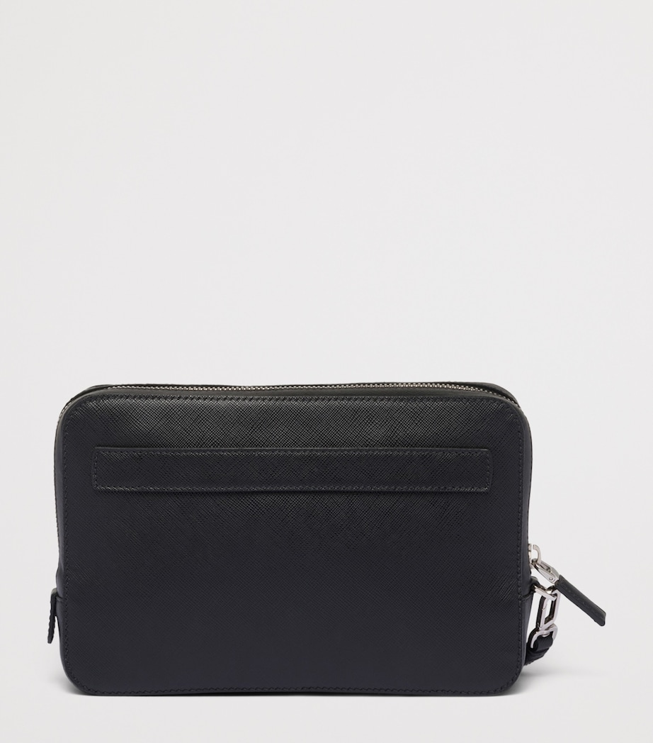Prada Saffiano Leather Pouch Black Image 5