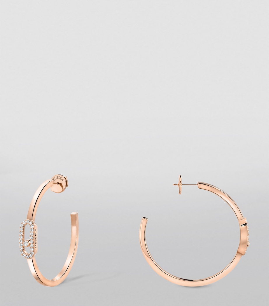 Rose Gold and Diamond Move Uno Earrings PINK GOLD Image 2