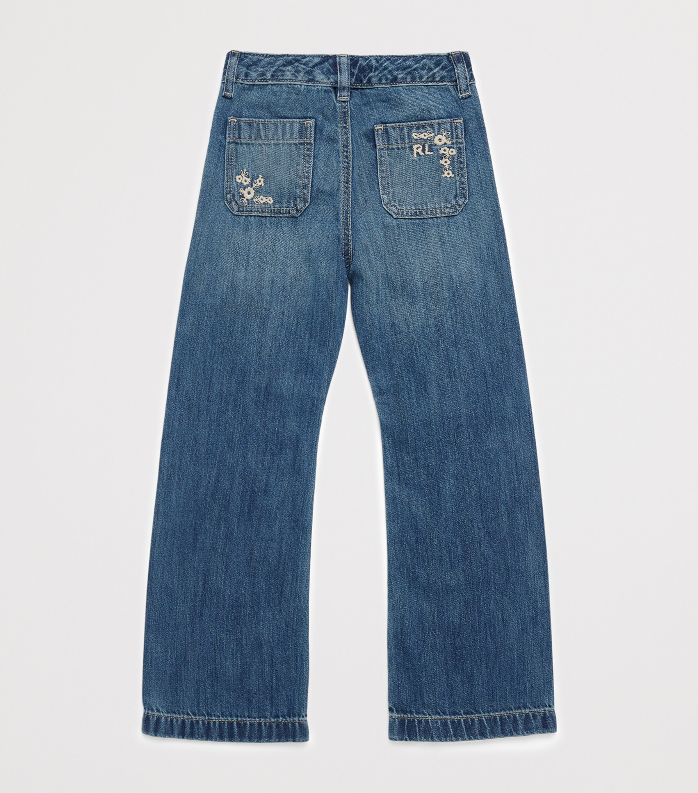 Ralph Lauren Kids Embroidered Flared Jeans (2-6 Years) Tulare Wash Image 2