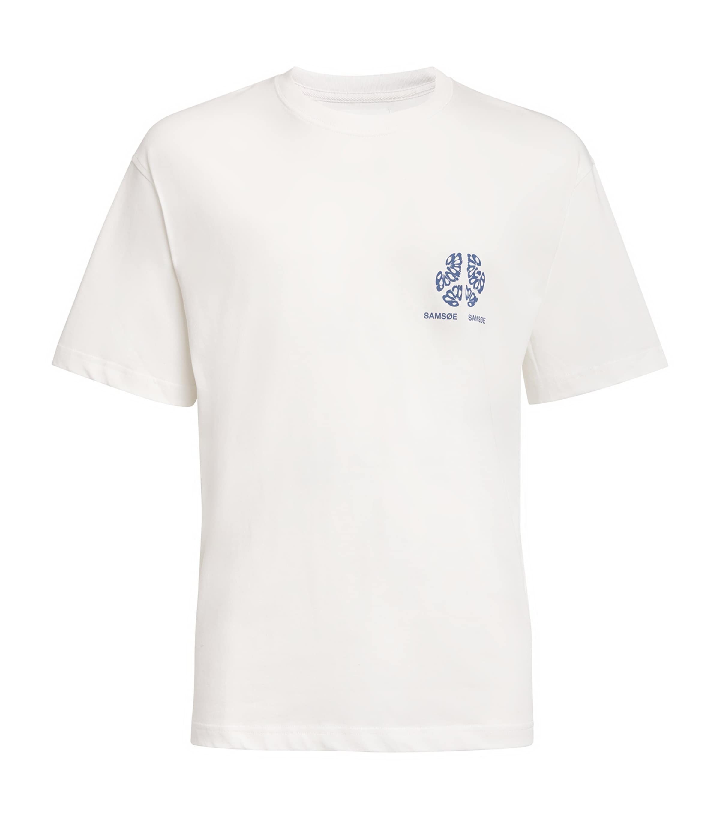 SAMSOE SAMSOE Mens Circle Logo Sajournal T-Shirt White Peace Image 1