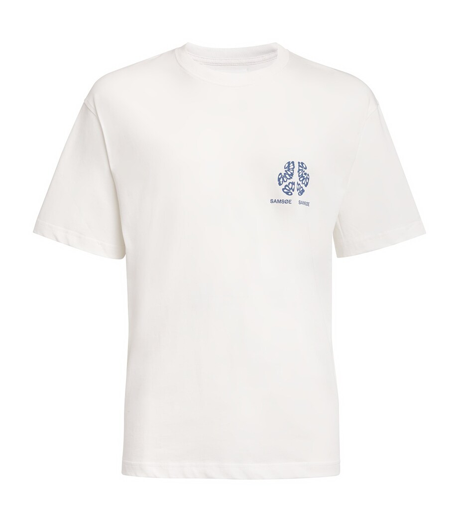 SAMSOE SAMSOE Mens Circle Logo Sajournal T-Shirt White Peace Image 1