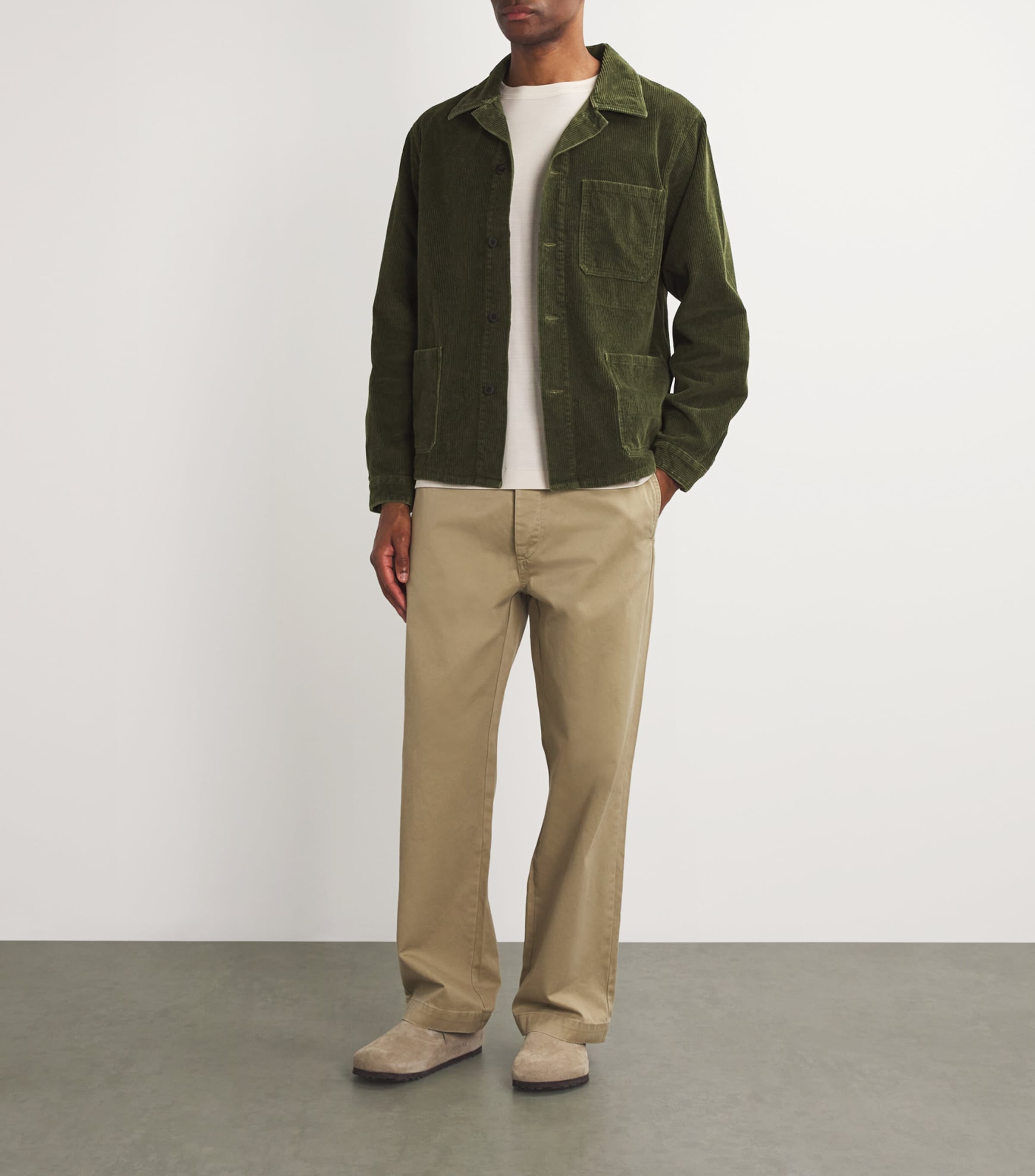 Polo Ralph Lauren Mens Corduroy Overshirt Green Image 2