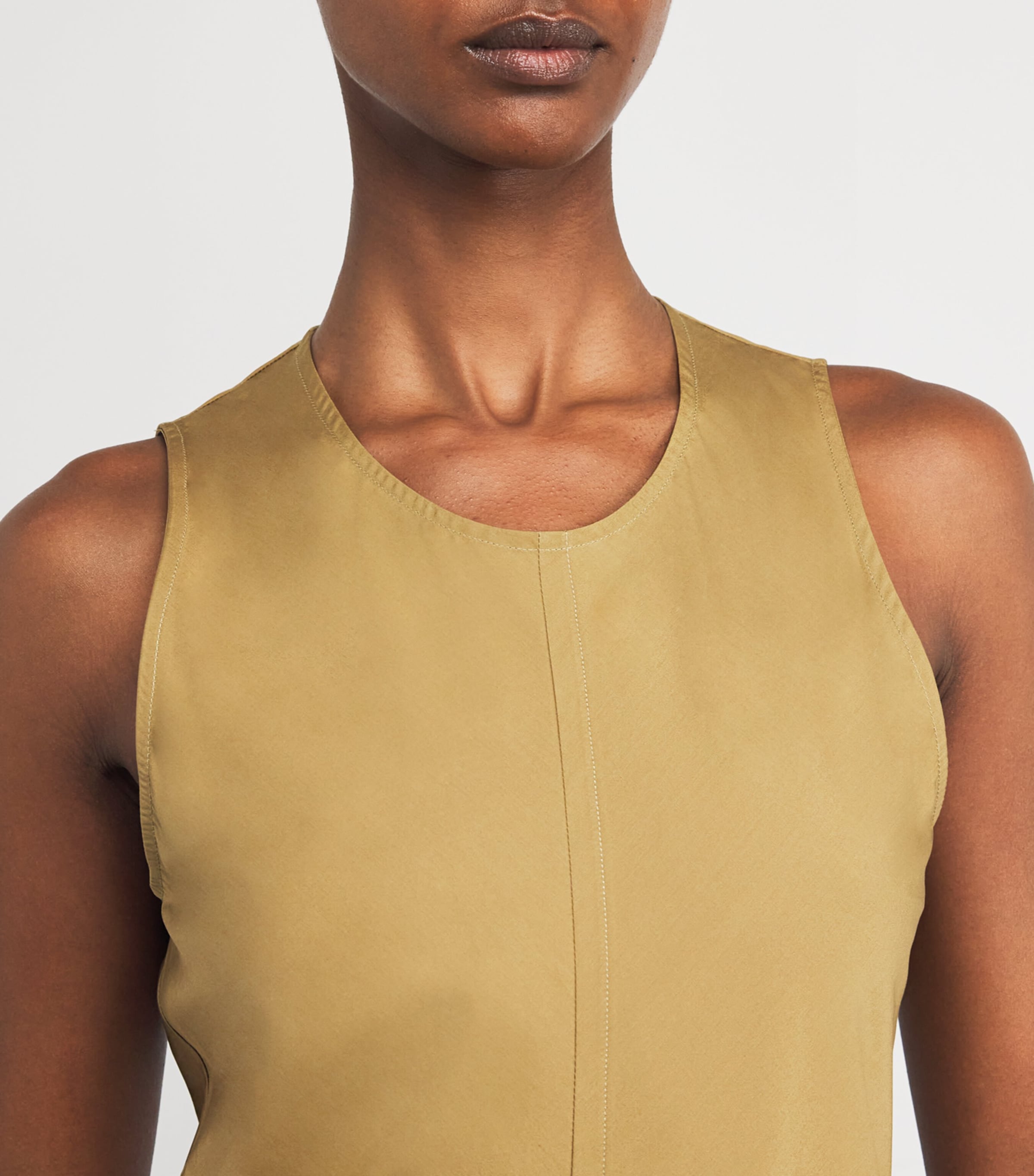 BITE Studios Womens Organic Cotton Shield Maxi Dress Khaki Image 4