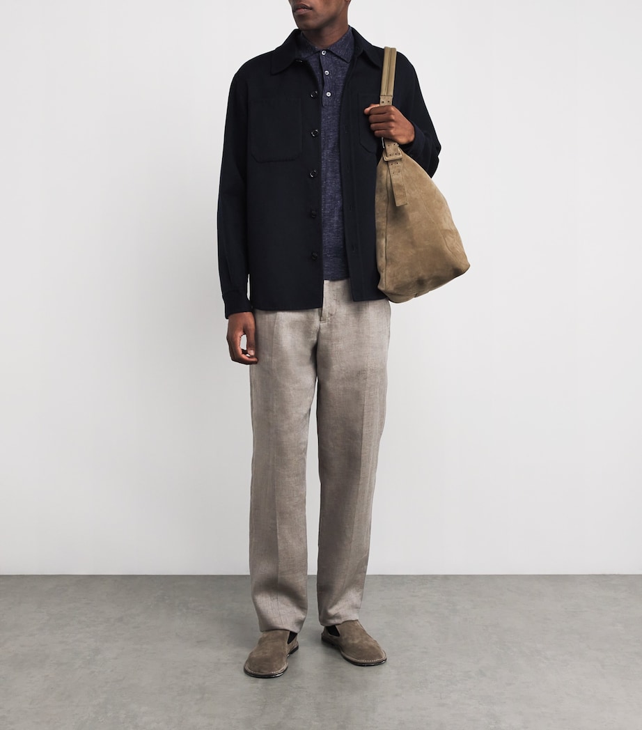 Linen Drawstring Trousers SMOKE GREY Image 2