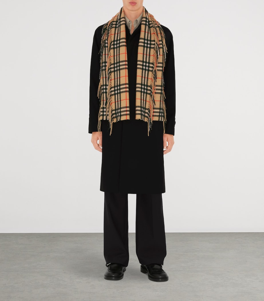 Cashmere Check Happy Scarf SAND Image 5