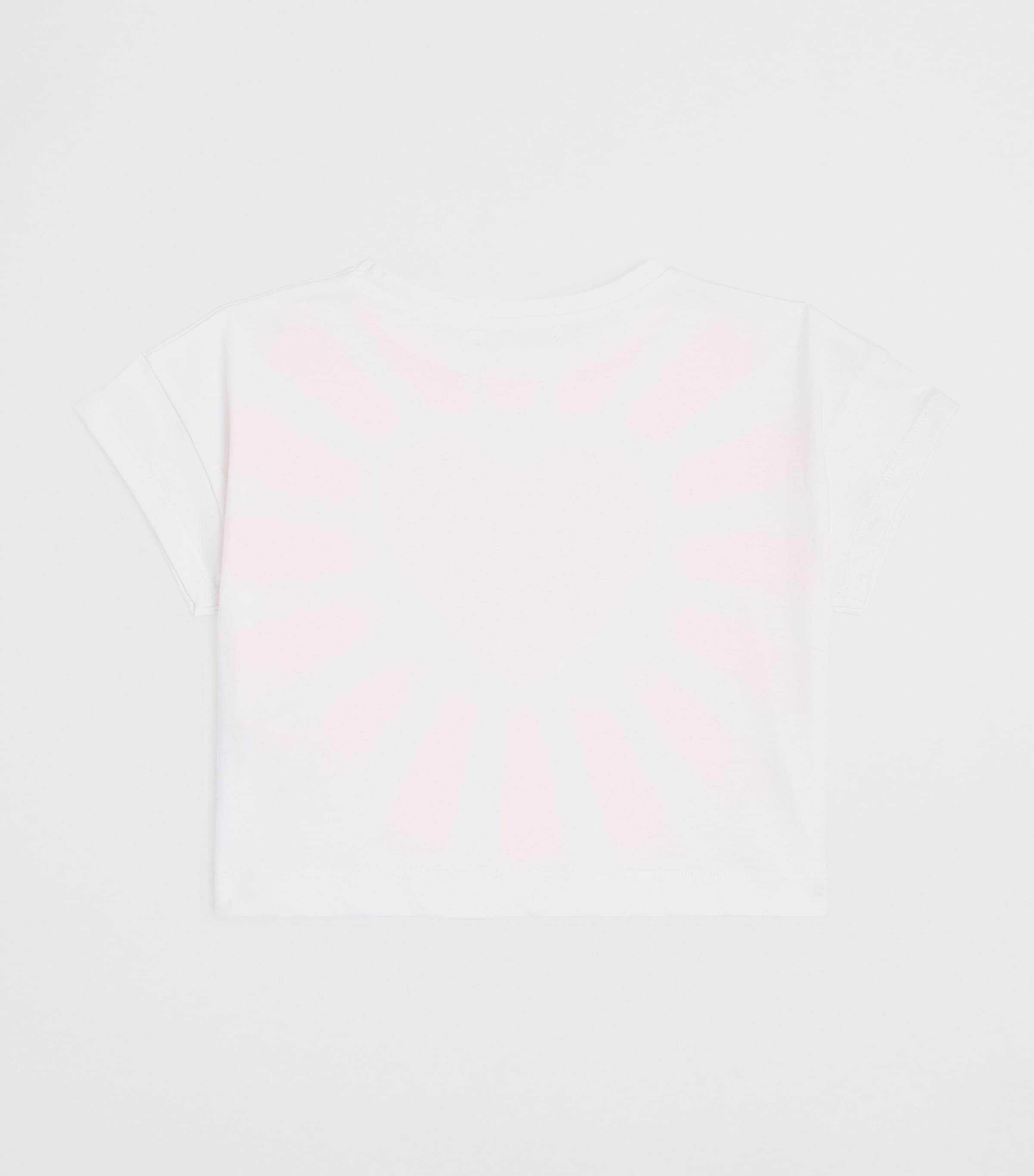 Sequinned Heart Print T-Shirt (2-6 Years) WHITE Image 2