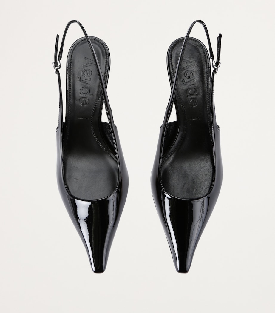 Patent Leather Slingback Pumps 35 BLACK Image 4