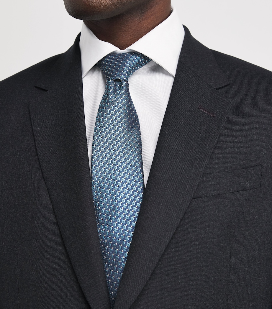 Silk Geometric Jacquard Tie 4 Image 2