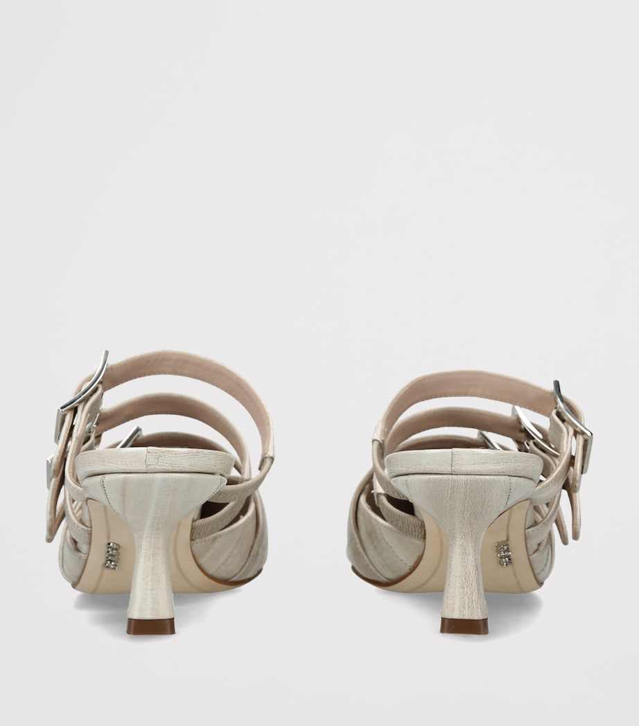 Rodo Leather Paige Heeled Mules 55 Beige Image 4
