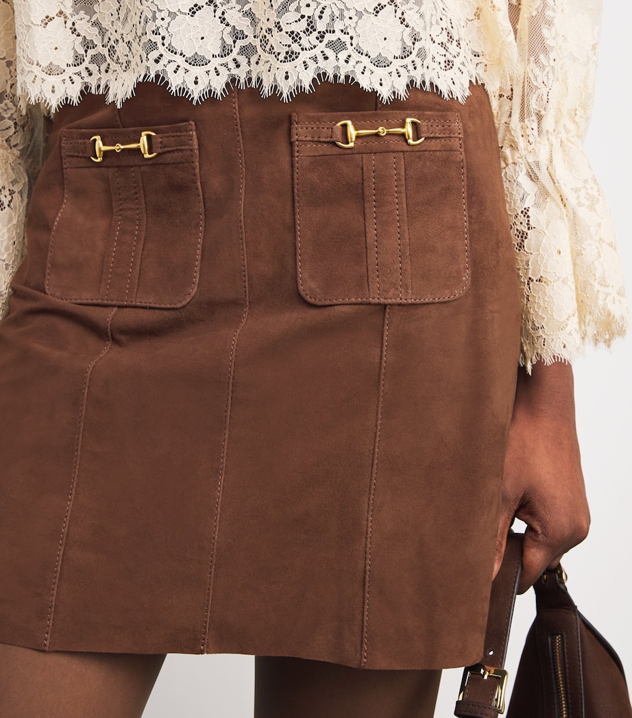 Suede Wiley Mini Skirt BROWN Image 6