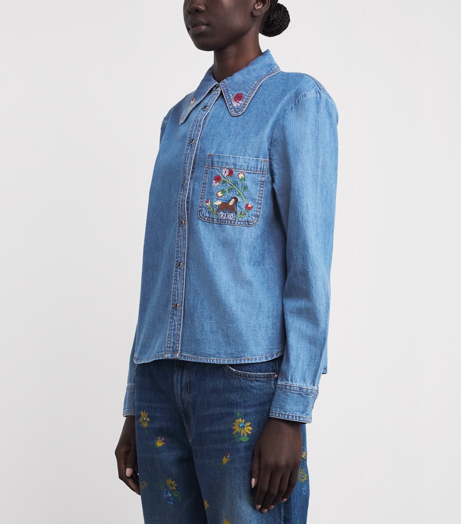 Denim Embroidered Edaline Sadie Shirt SADIE EMB LIGHT VIN Image 3