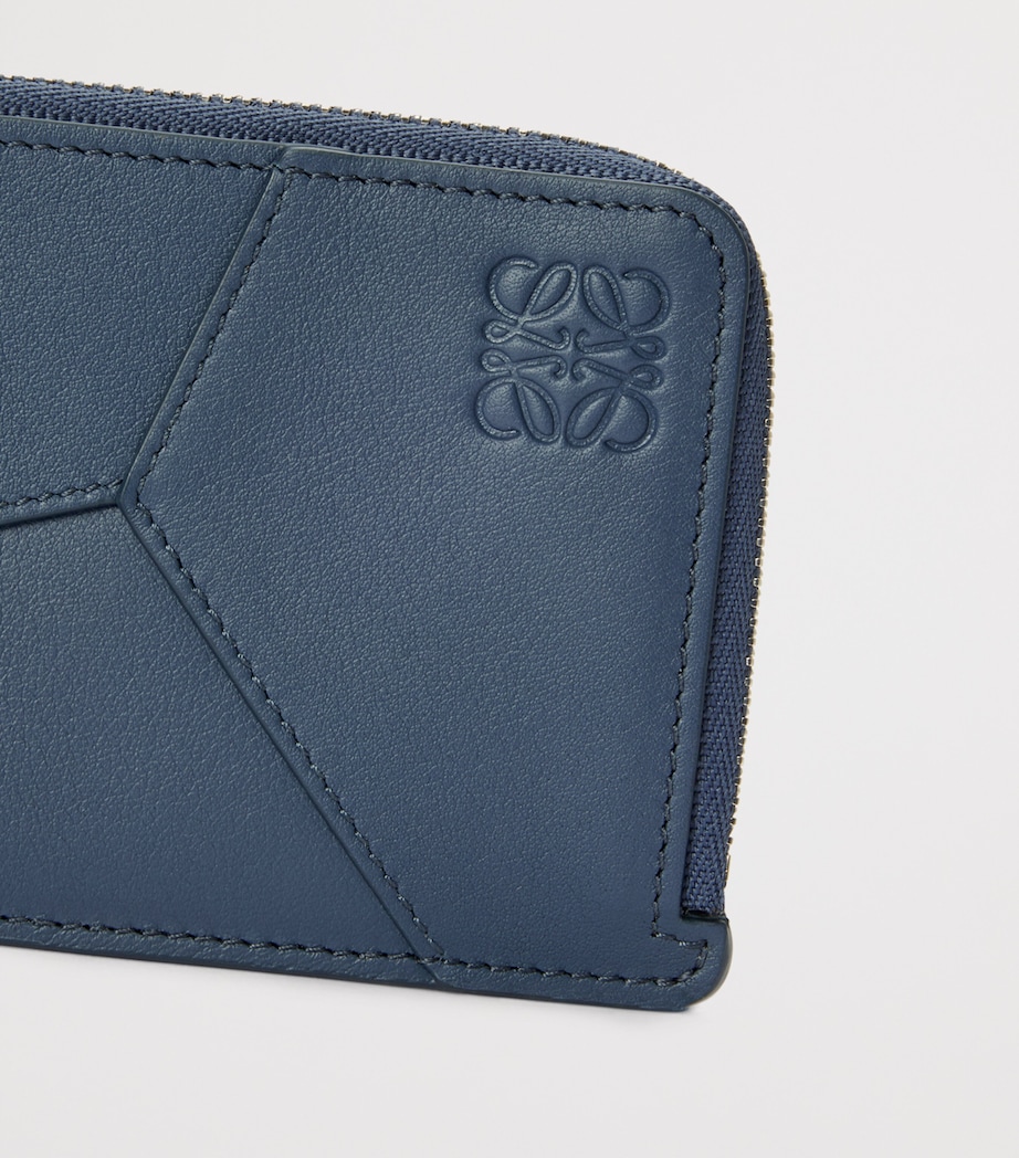 Leather Puzzle Edge Coin and Card Holder INDIGO DYE Image 4