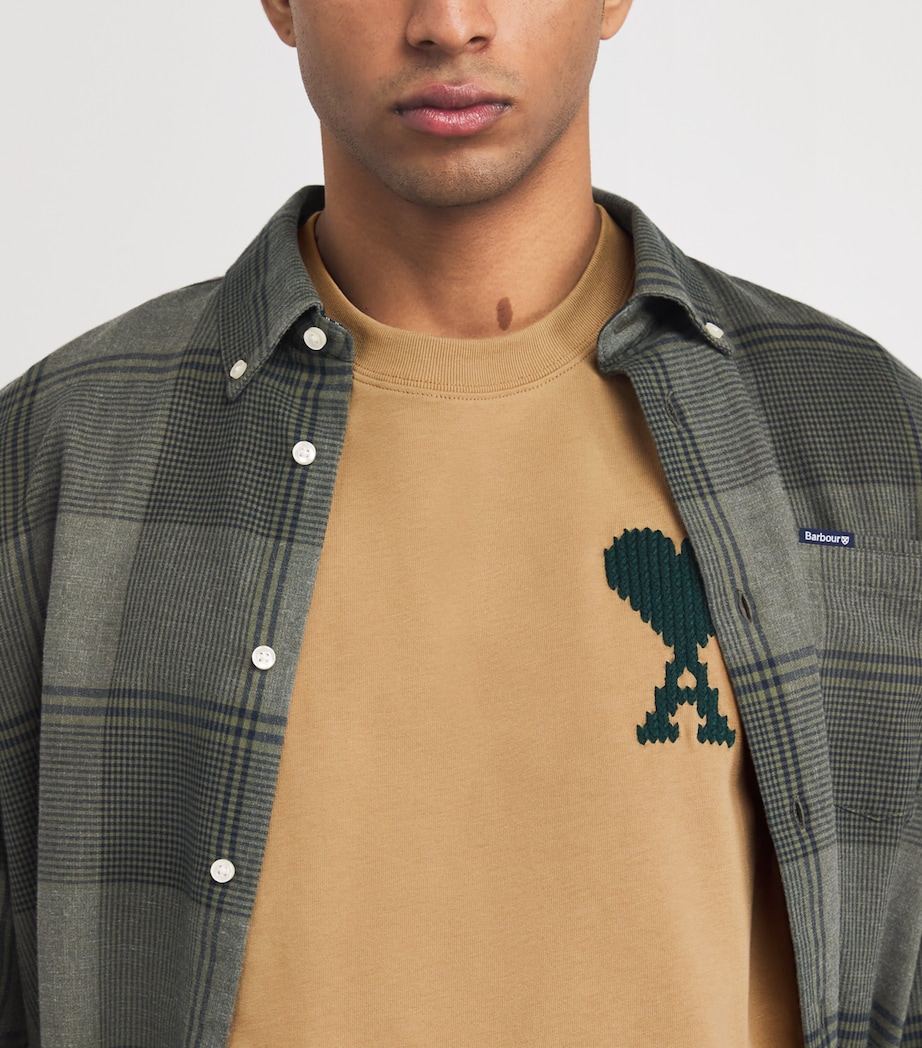 Cotton Zigzag Logo T-Shirt A047 CAMEL/EVERGREEN Image 6