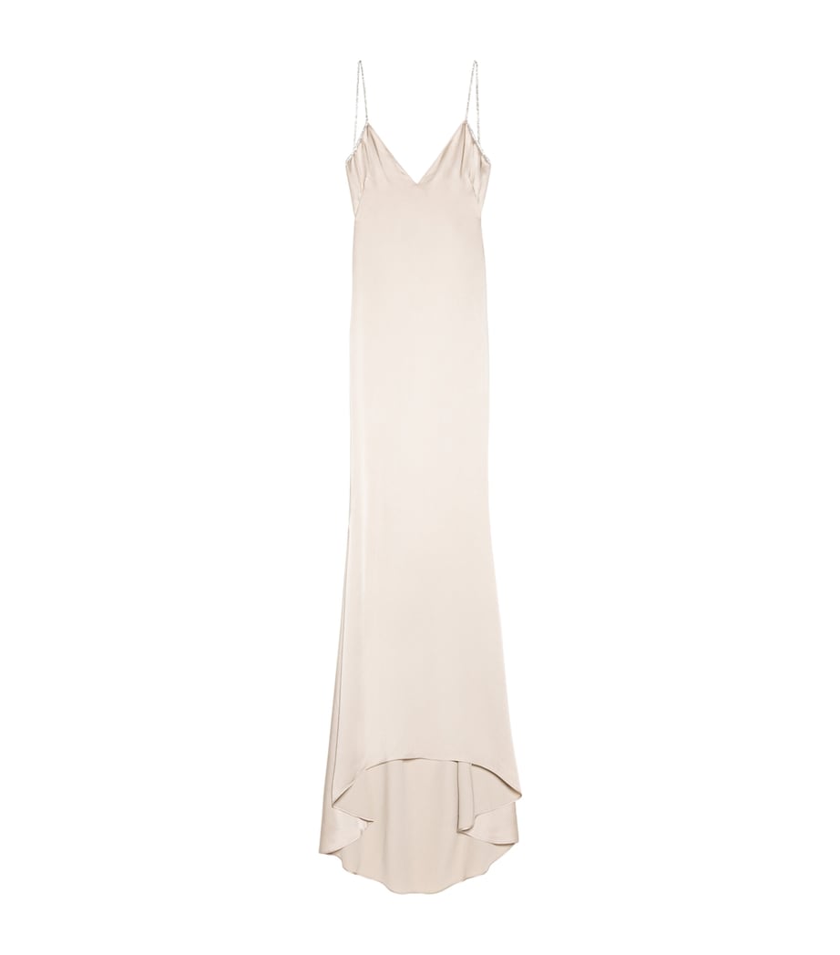 TOM FORD Womens Satin Embellished Maxi Dress Jta Image 1