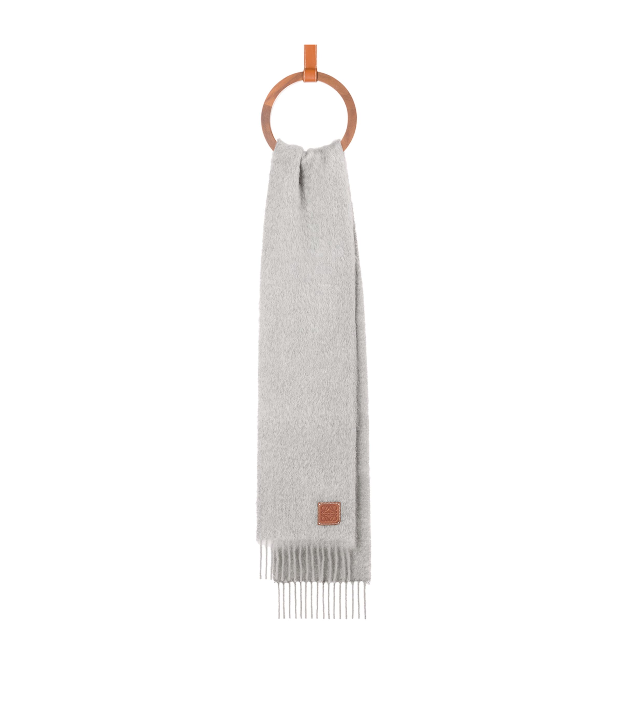Wool-Mohair Logo Scarf LIGHT GREY Image 2