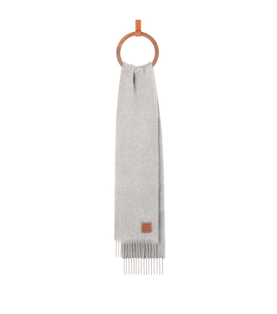 Wool-Mohair Logo Scarf LIGHT GREY Image 2