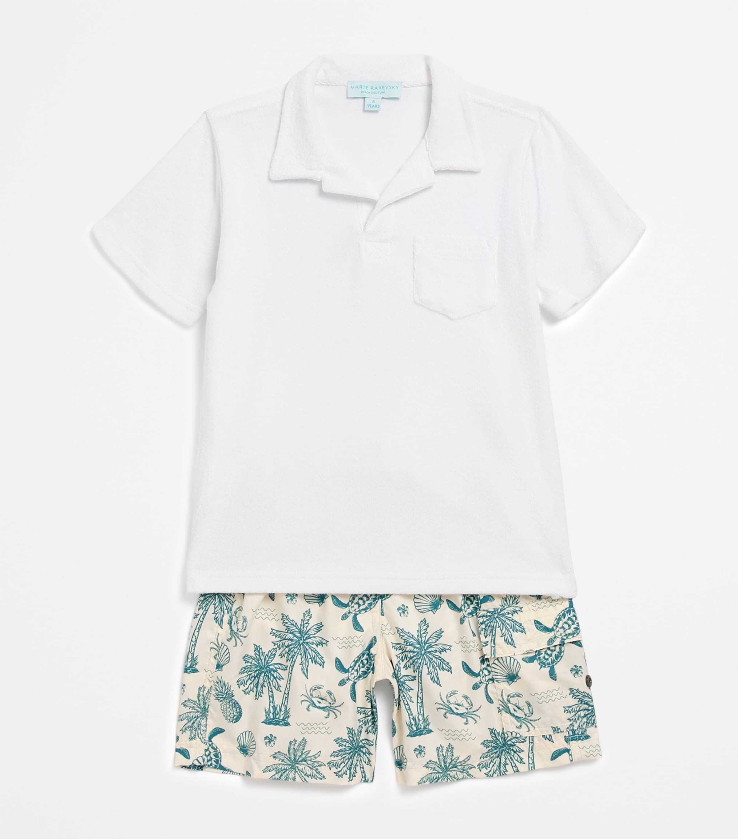 MARIE RAXEVSKY Vintage Print Swim Shorts (2-12 Years) Vintage Image 3