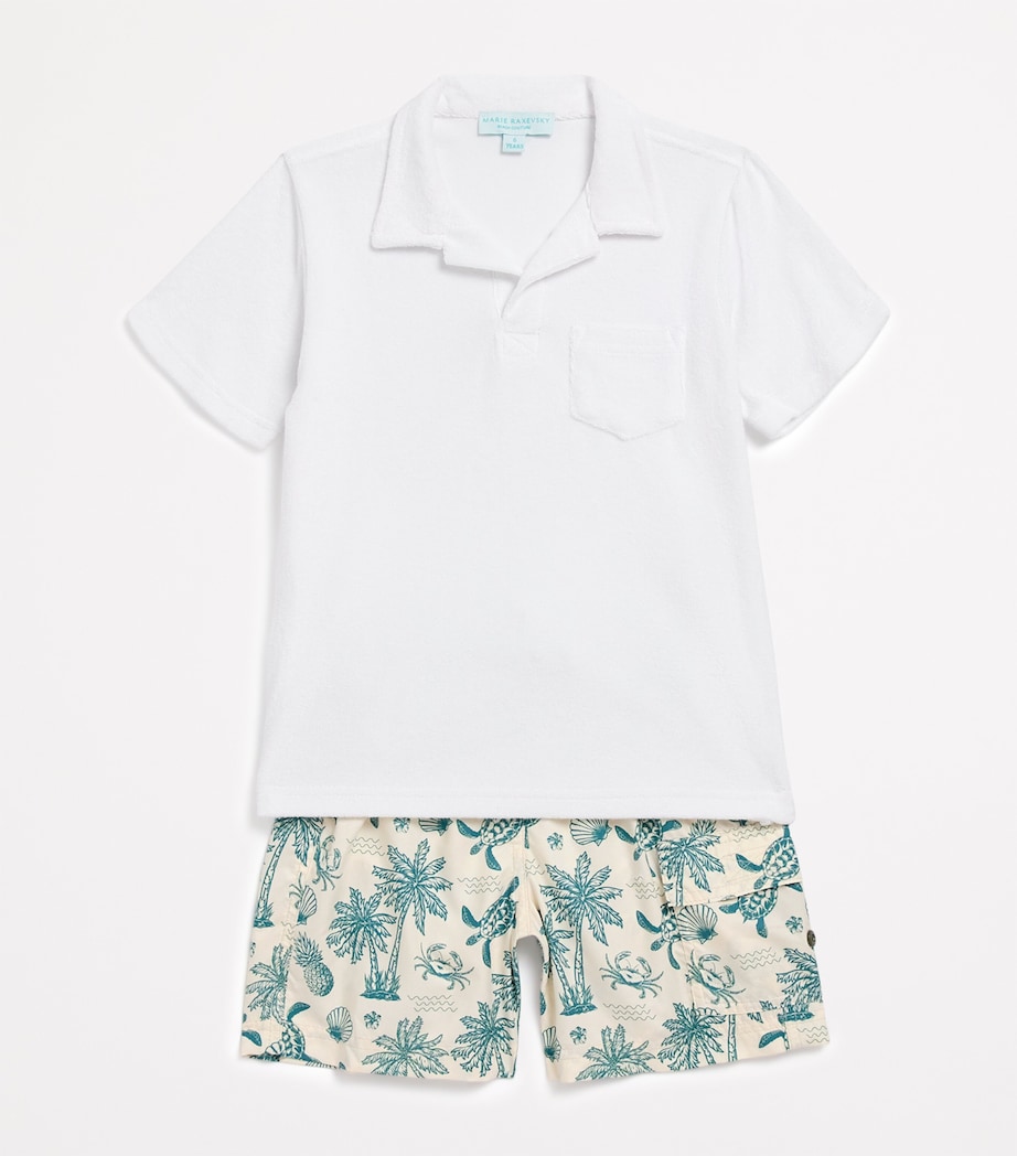 MARIE RAXEVSKY Vintage Print Swim Shorts (2-12 Years) Vintage Image 3