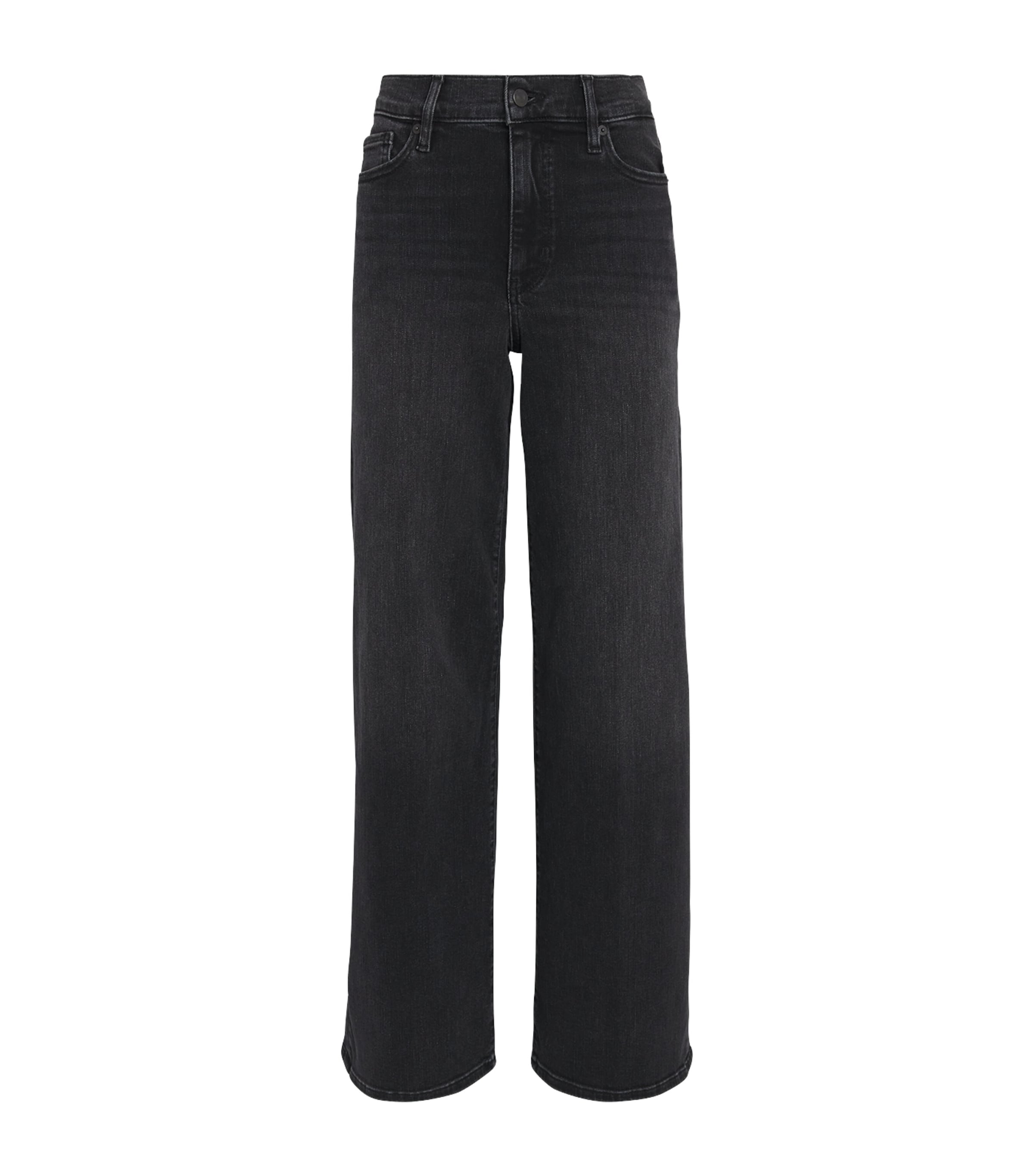 Frame Le Slim Palazzo High Waist Wide Leg Jeans In Black