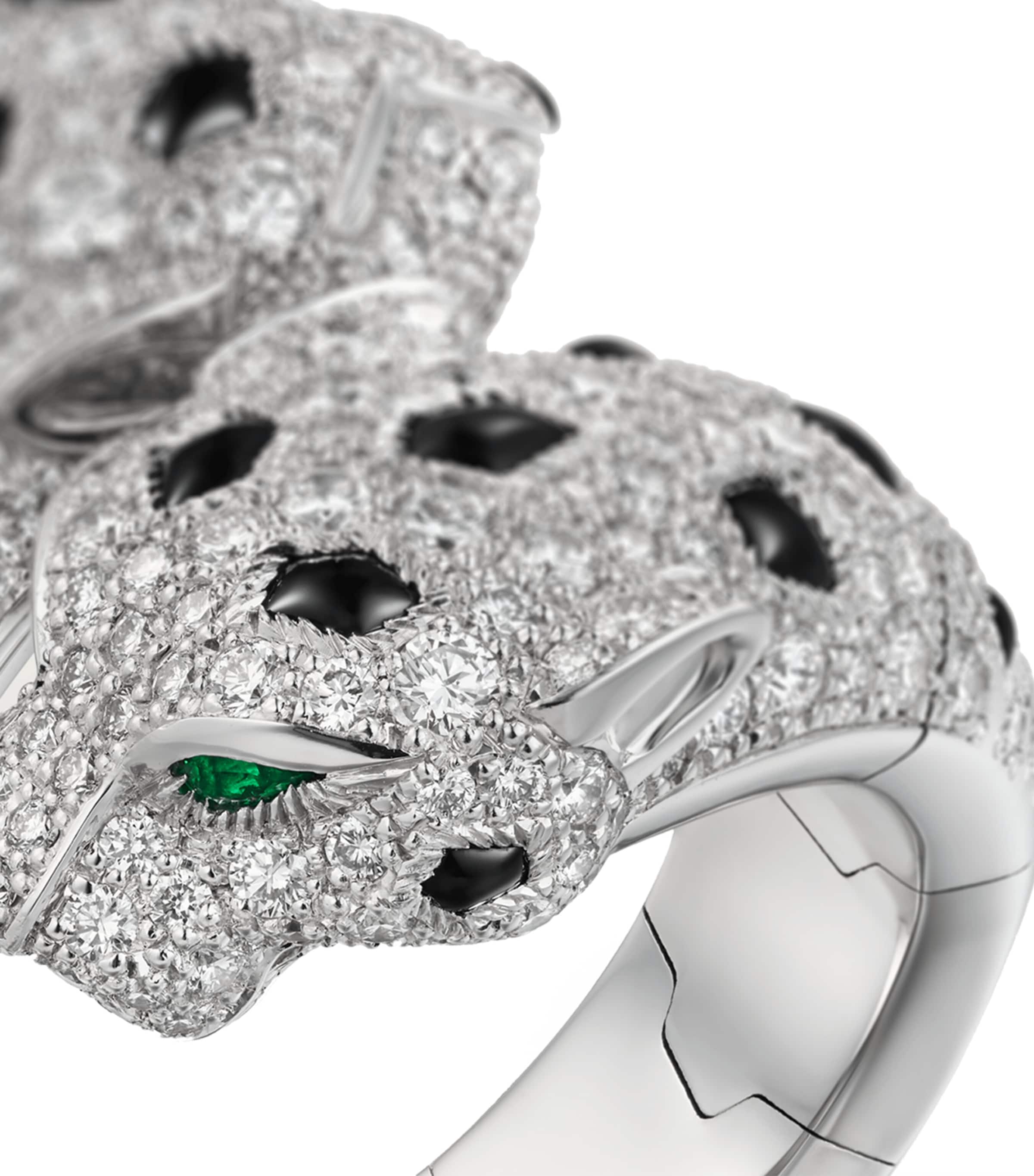 Cartier White Gold, Diamond, Emerald and Onyx Panthère de Cartier Ring White Gold Image 5
