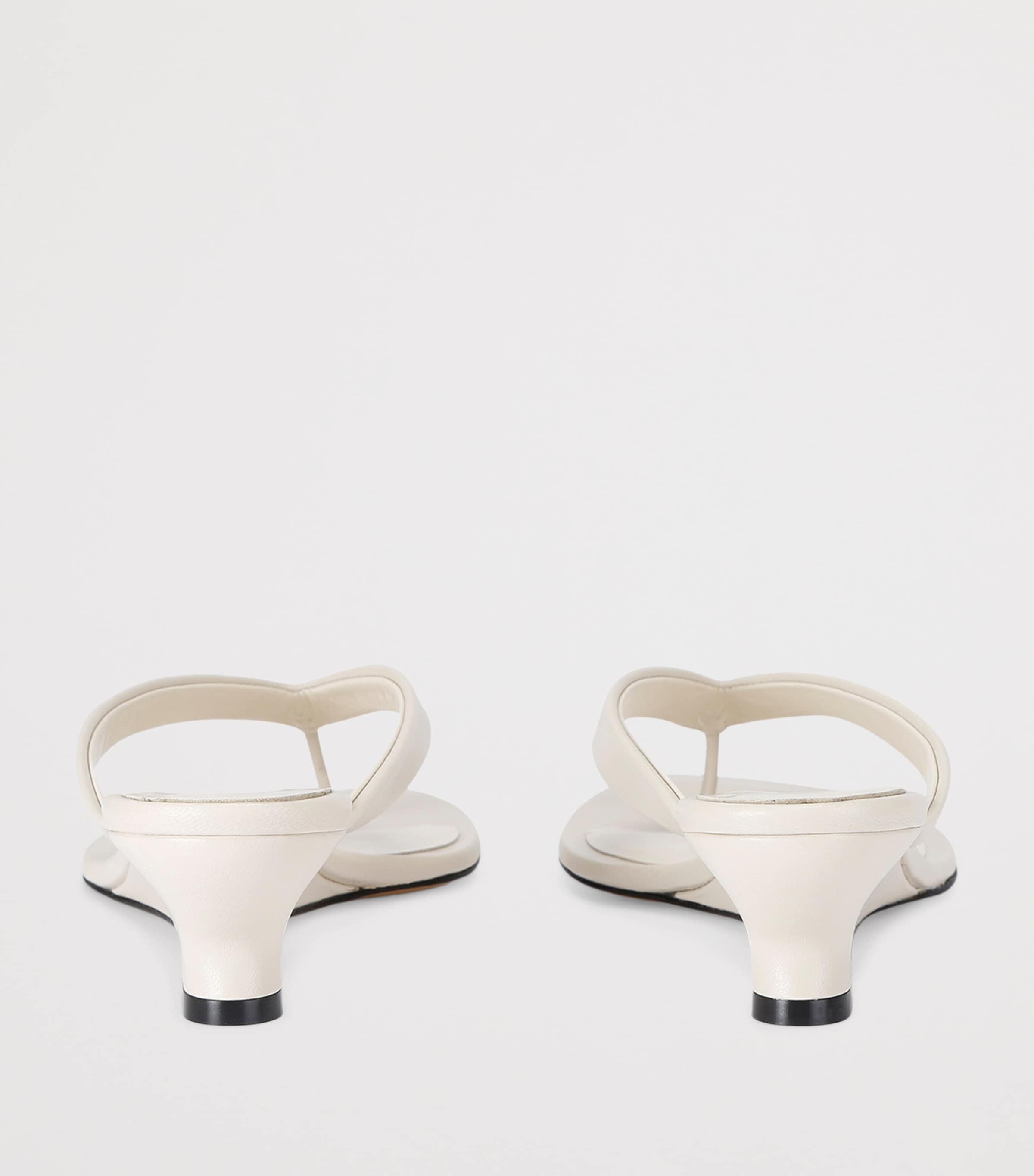 Leather Micro Wedge Sandals 40 WHITE Image 2