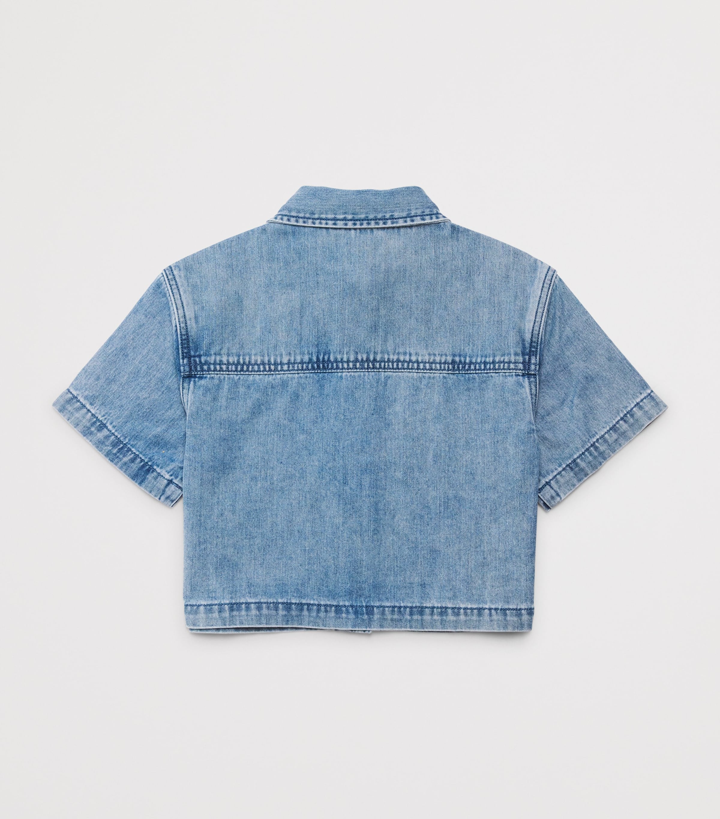 Stella McCartney Kids Dove Appliqué Denim Shirt (5-12 Years) Air Force Blue Image 2