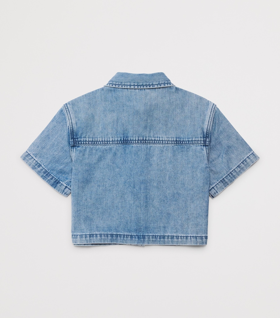 Stella McCartney Kids Dove Appliqué Denim Shirt (5-12 Years) Air Force Blue Image 2