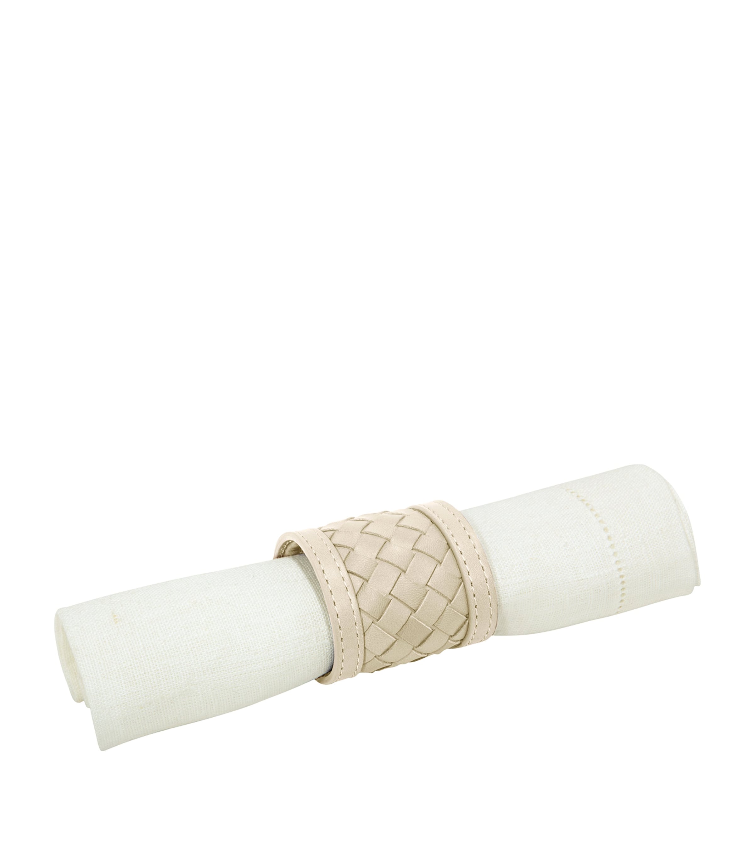 Riviere Leather Nino Napkin Ring Ivory Image 1