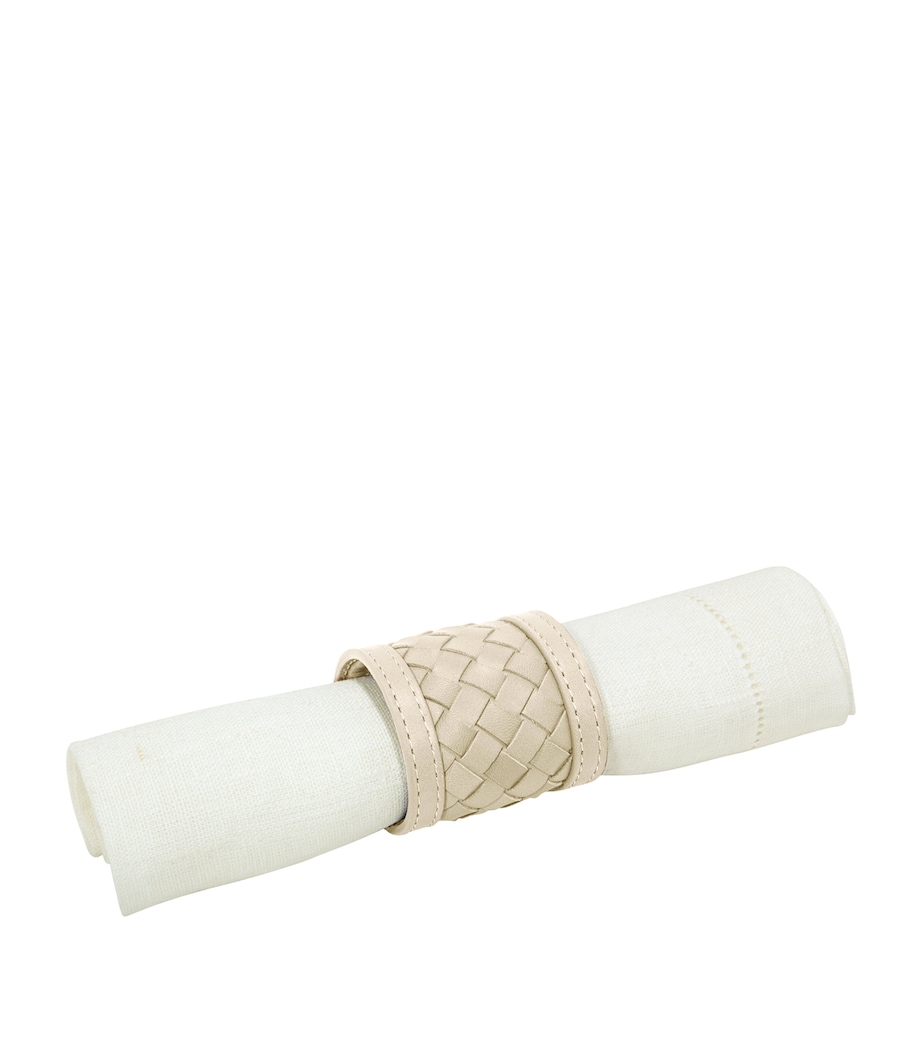 Riviere Leather Nino Napkin Ring Ivory Image 1