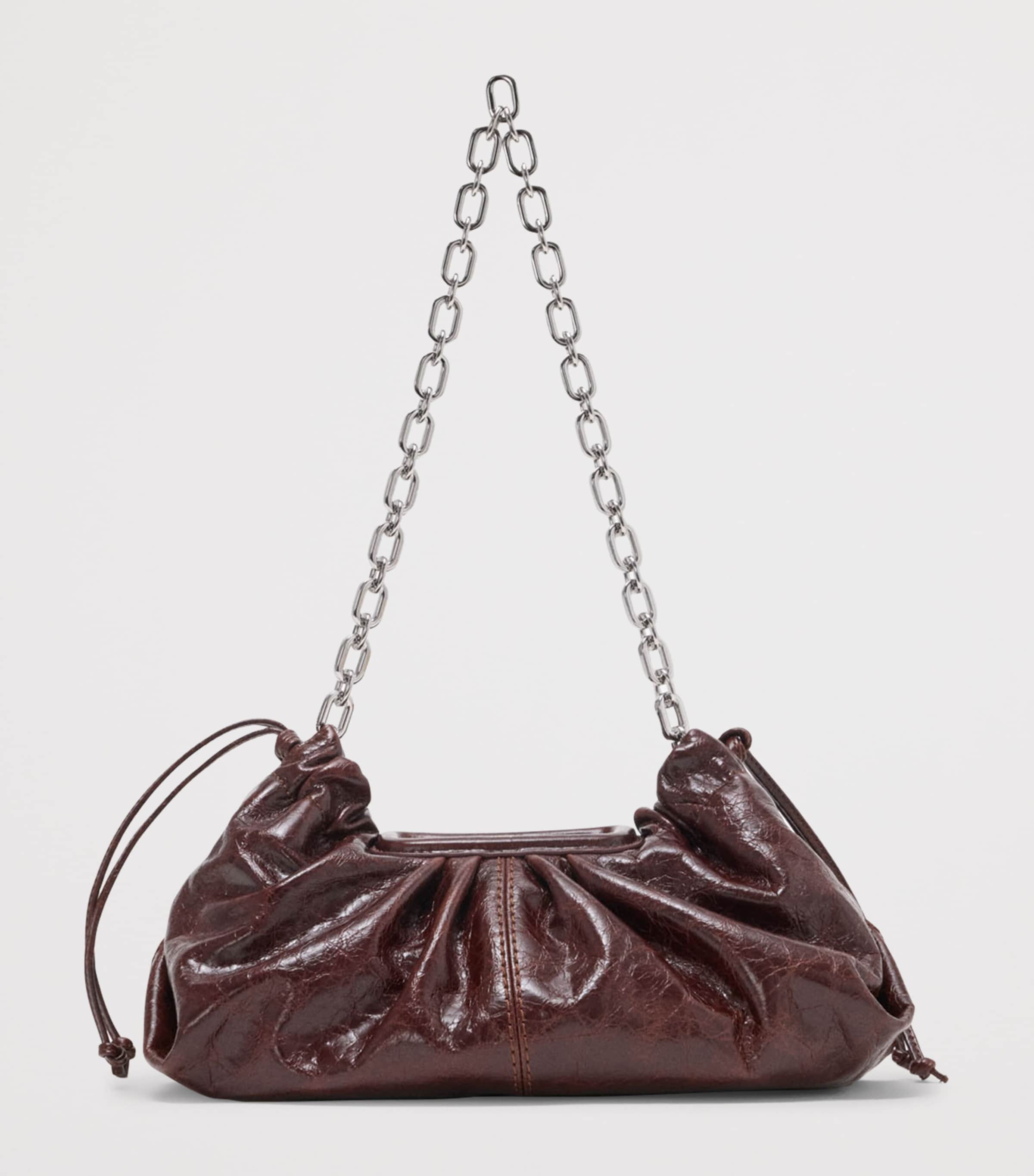 Maje Leather Milpli Clutch Bag Dark Brown Image 3