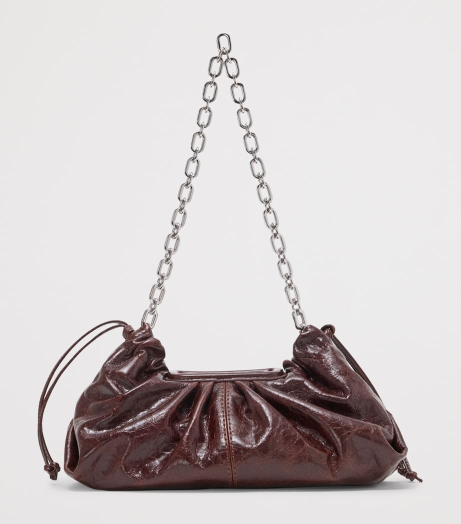 Maje Leather Milpli Clutch Bag Dark Brown Image 3