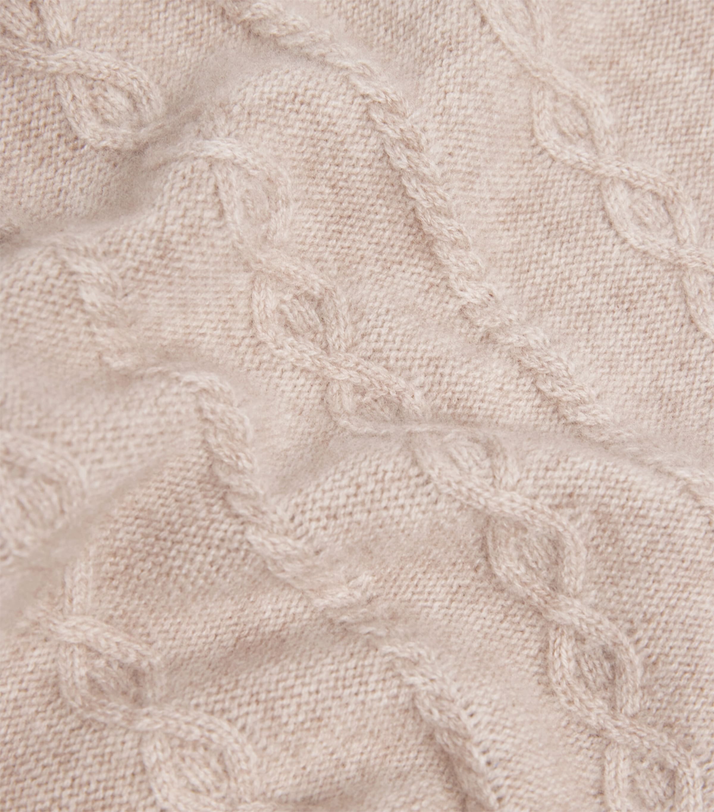 Wool-Cashmere Cable-Knit Bowie Playsuit (3-18 Months) OAT BROWN Image 3