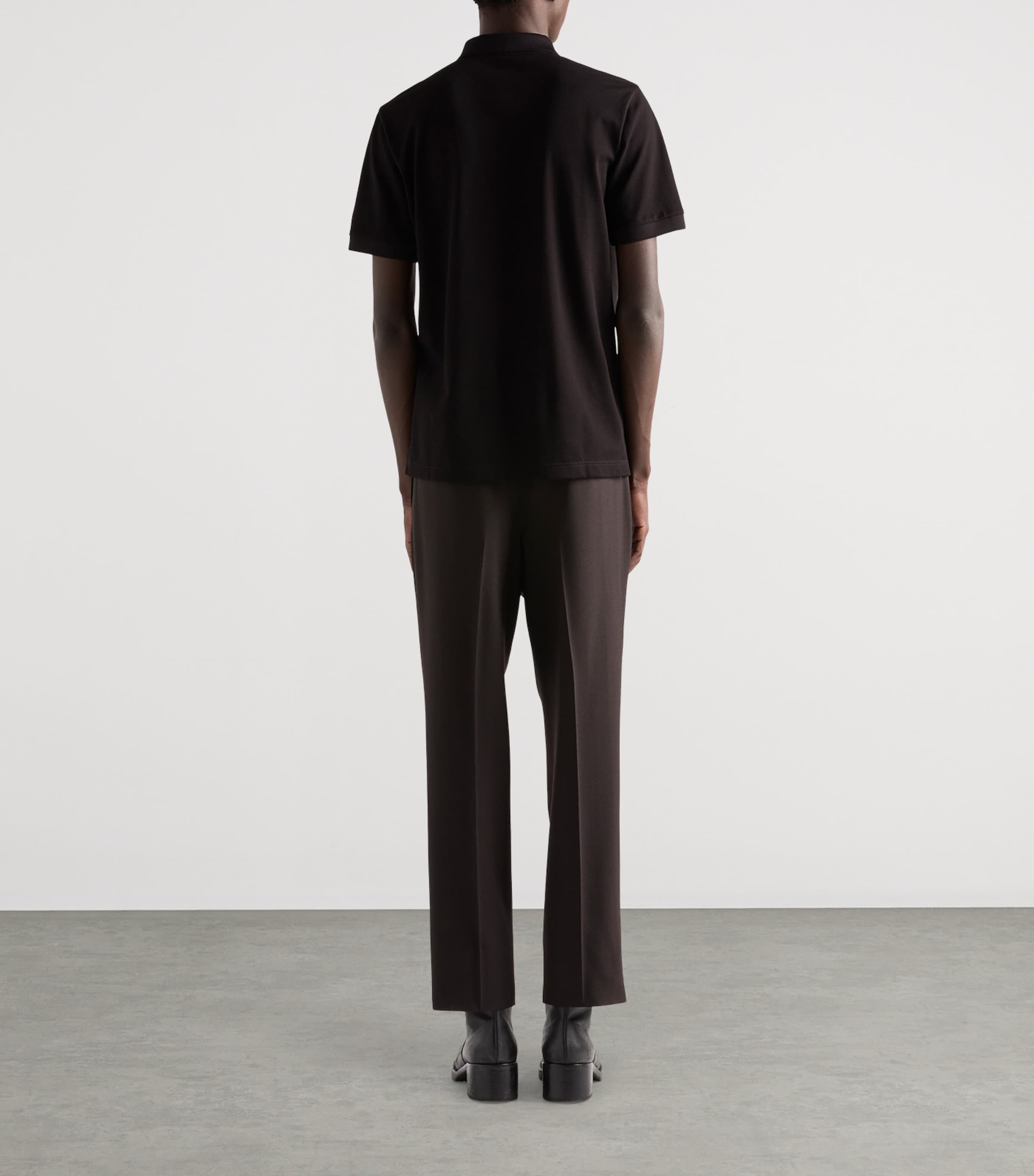 Prada Black Cotton Piqué Polo Shirt | Harrods UK