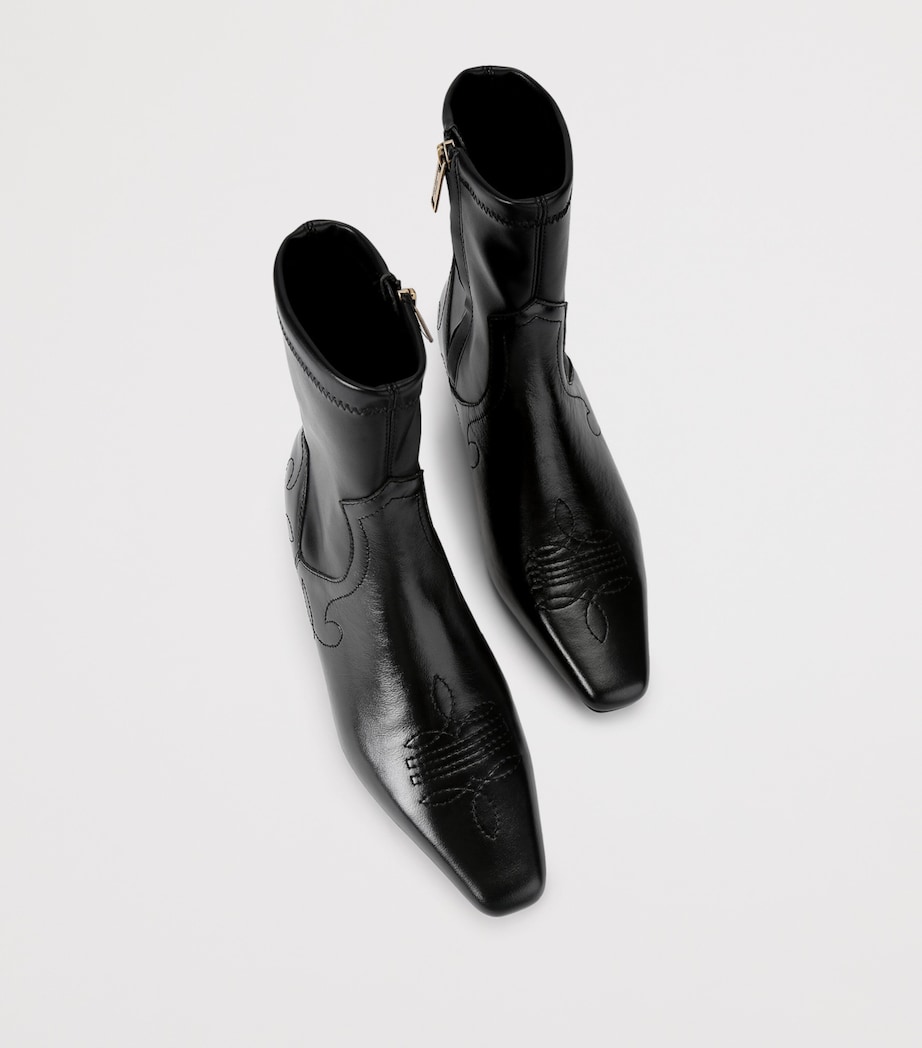 Kurt Geiger London Leather Arizona Ankle Boots Black Image 4