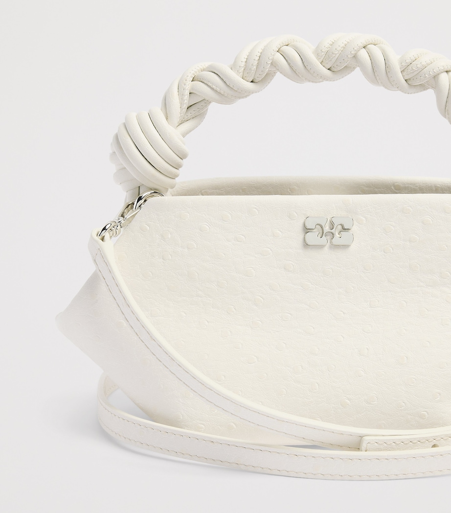 GANNI Mini Ostrich-Effect Bou Shoulder Bag Egret Image 6