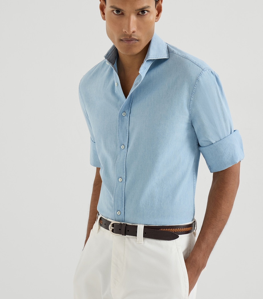 Brunello Cucinelli Mens Denim Shirt Image 4