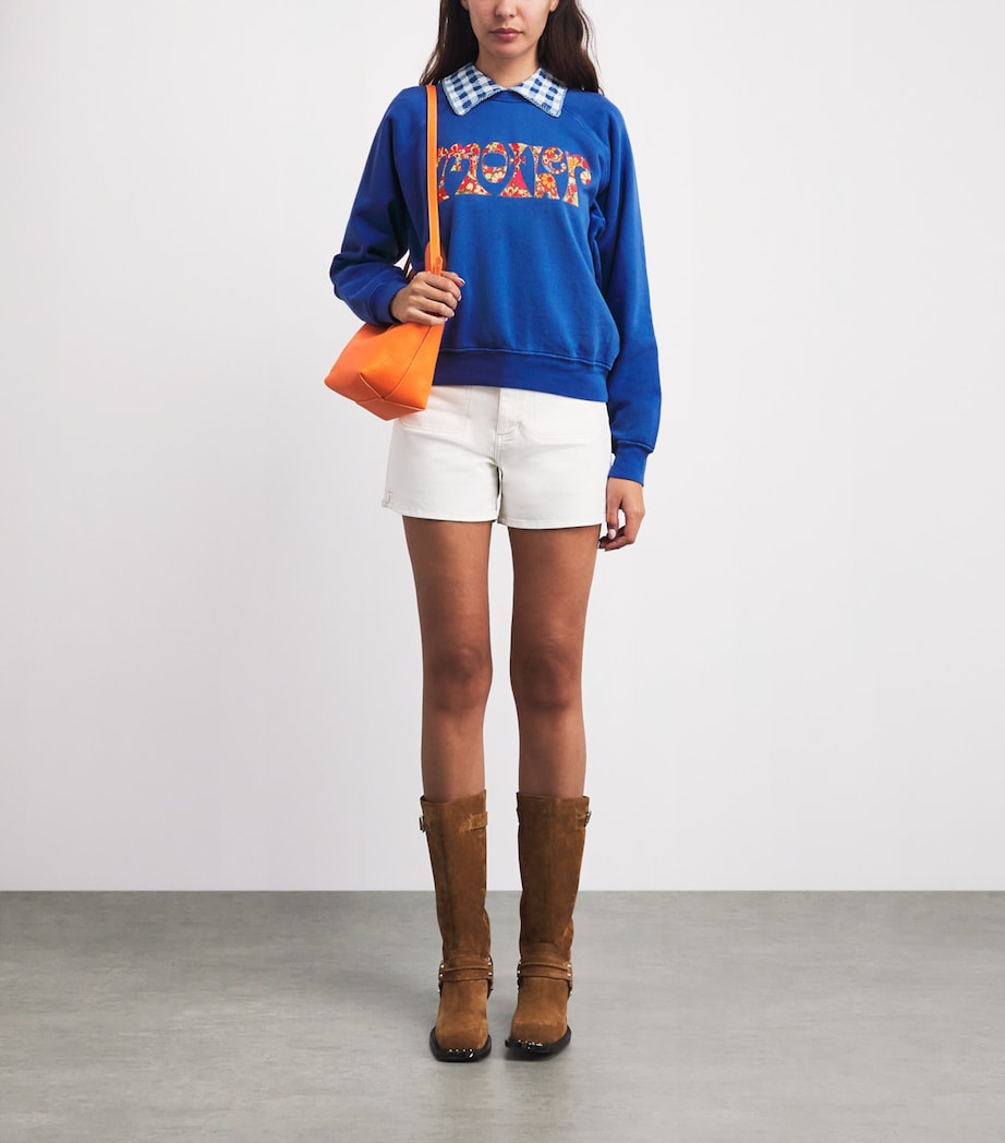 MOTHER Womens Cotton Logo Sweatshirt Wer Petal Power Image 2