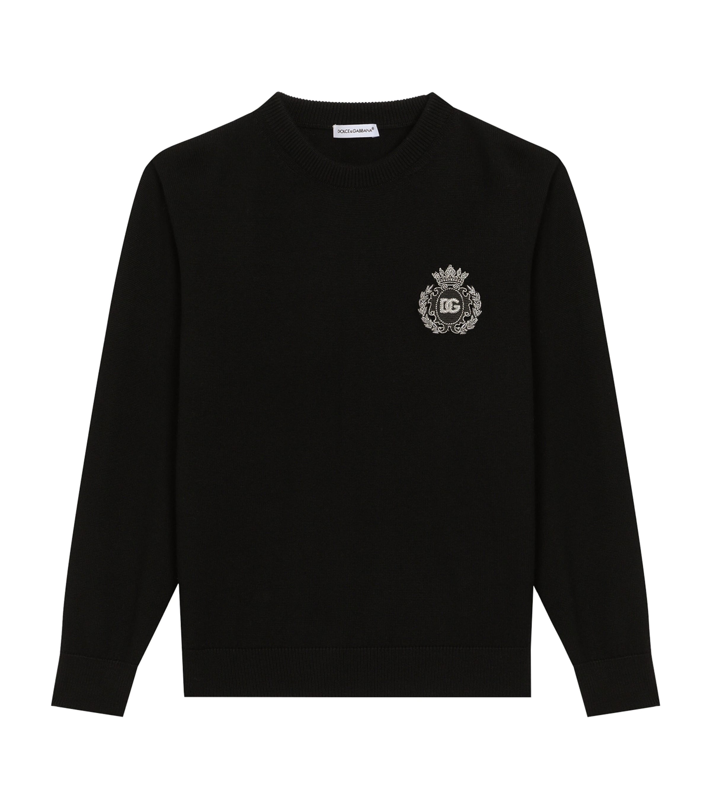 Dolce & Gabbana Kids Cotton Appliquéd Sweater (8-12+ Years) | Boys Clothing | Sweatshirts & Hoodies | Designers | Dolce & Gabbana