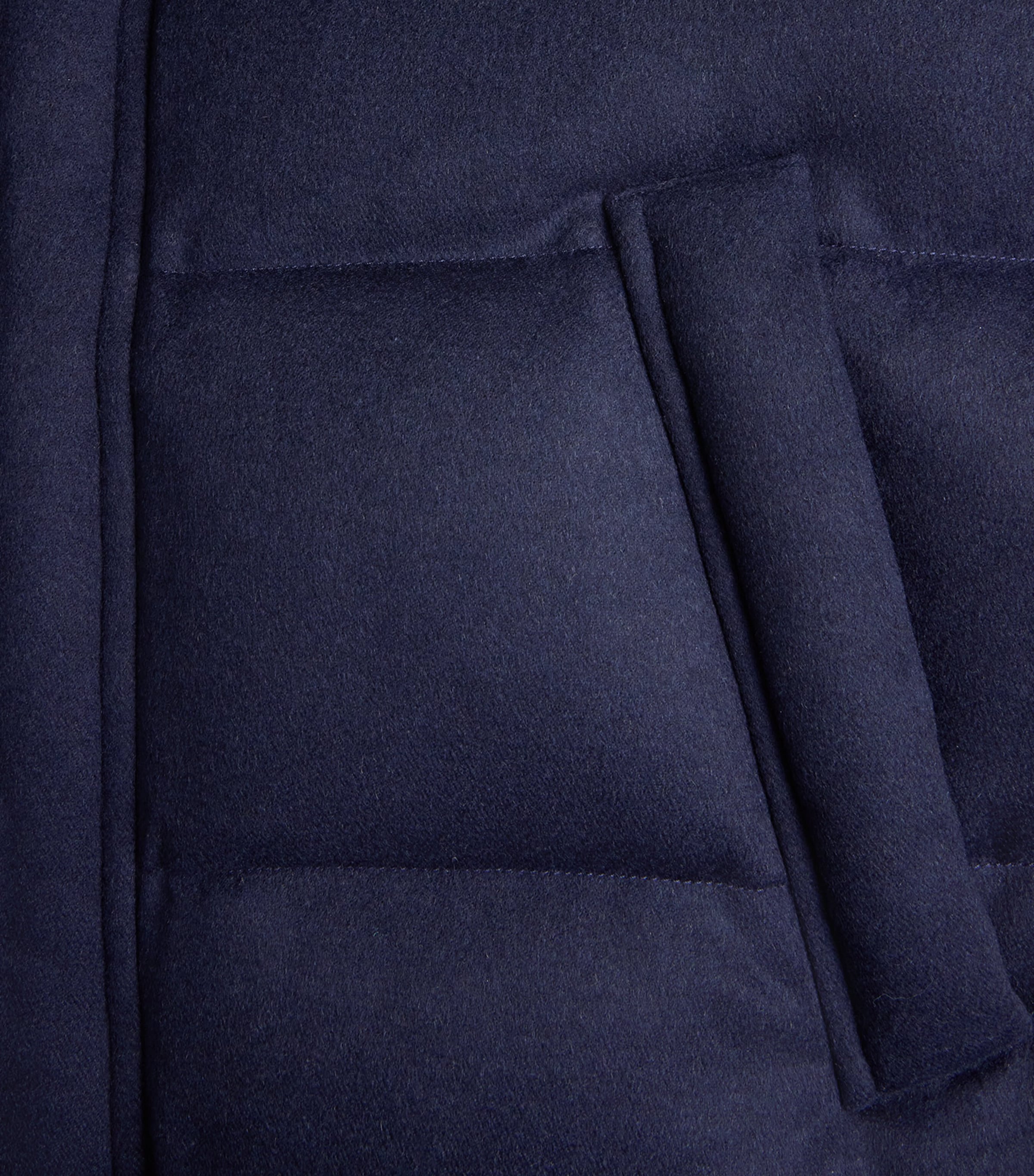 Alan Scott Mens Cashmere-Blend Quilted Down Coat Midnight Image 6